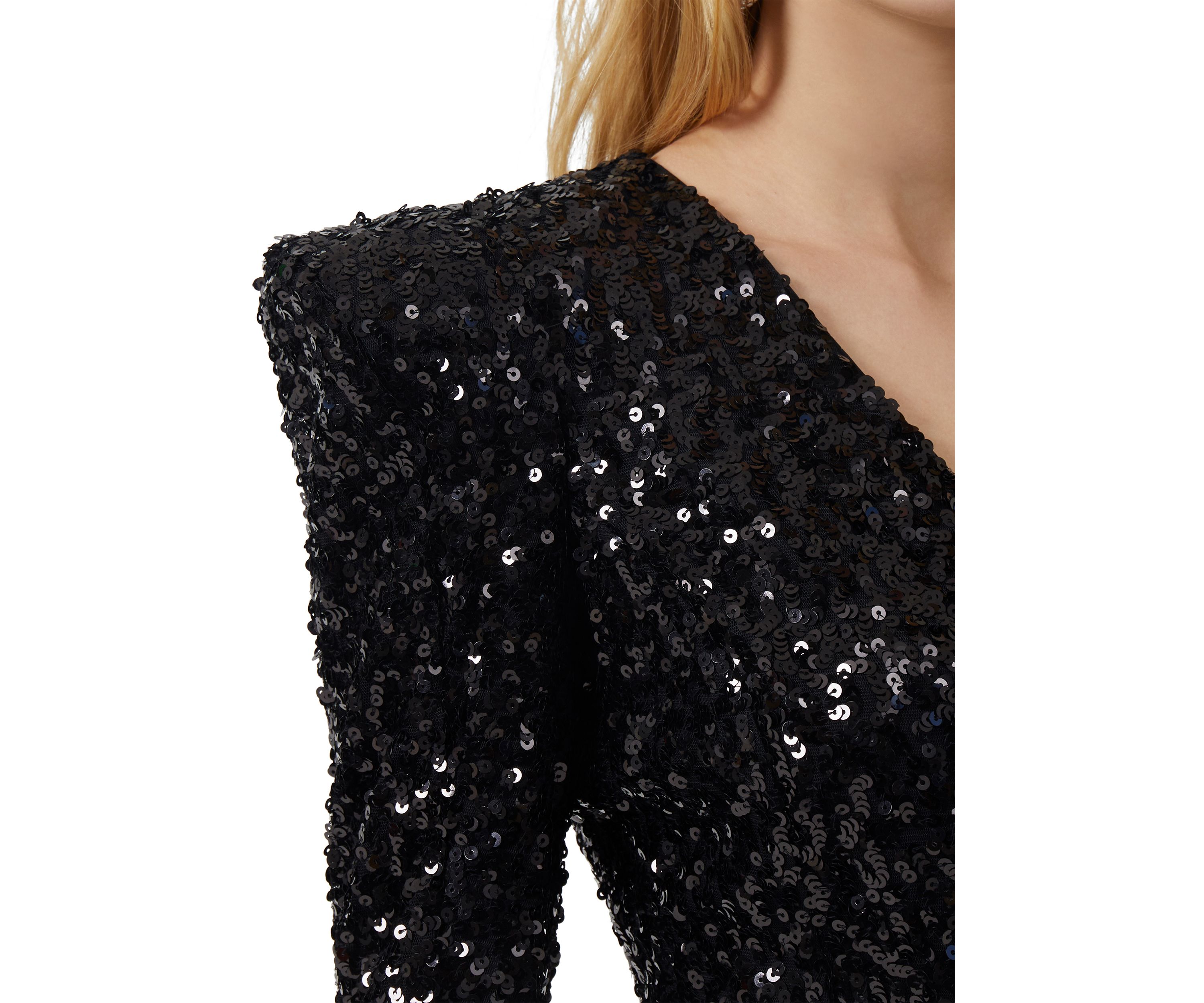Samantha Sequin V-Neck Dress