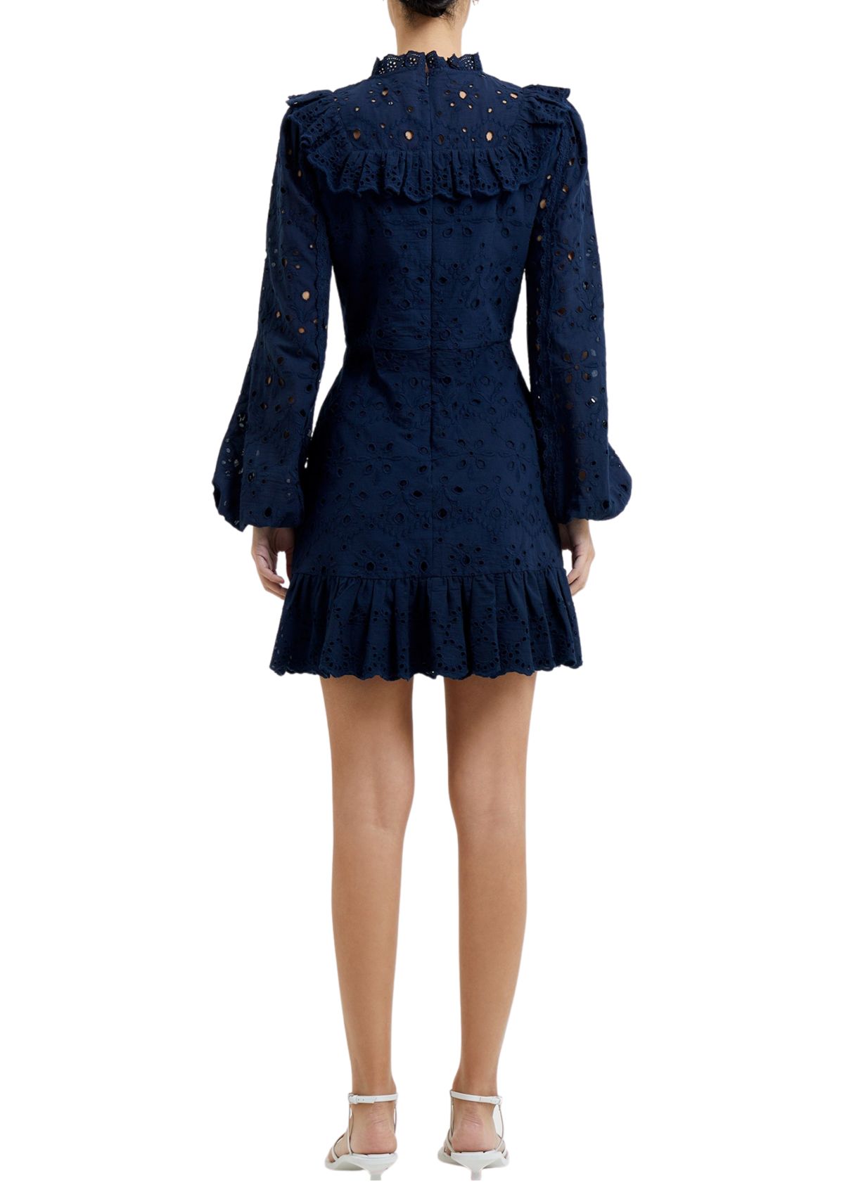 Long Sleeve Anglaise Mini Dress