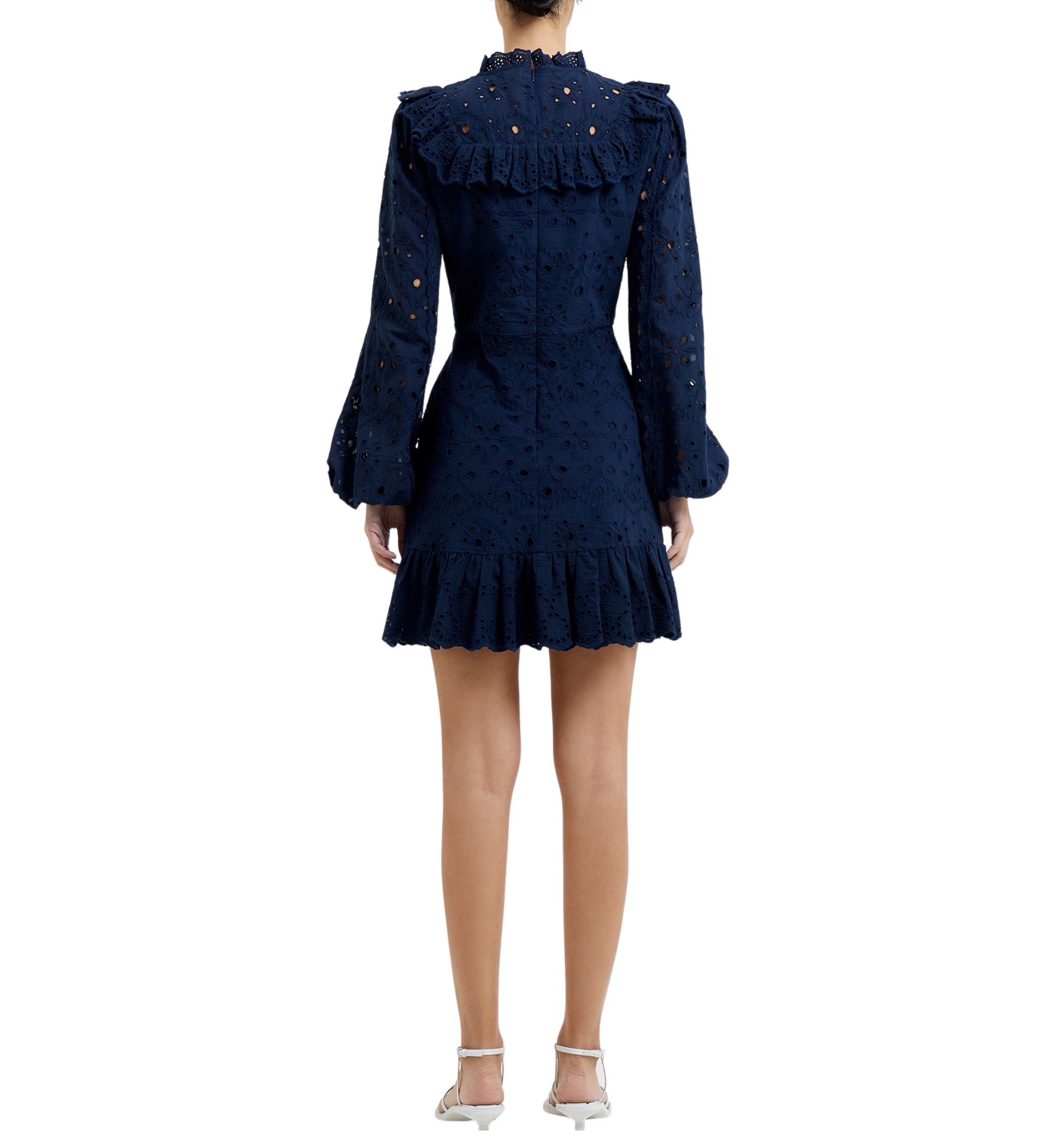 Long Sleeve Anglaise Mini Dress
