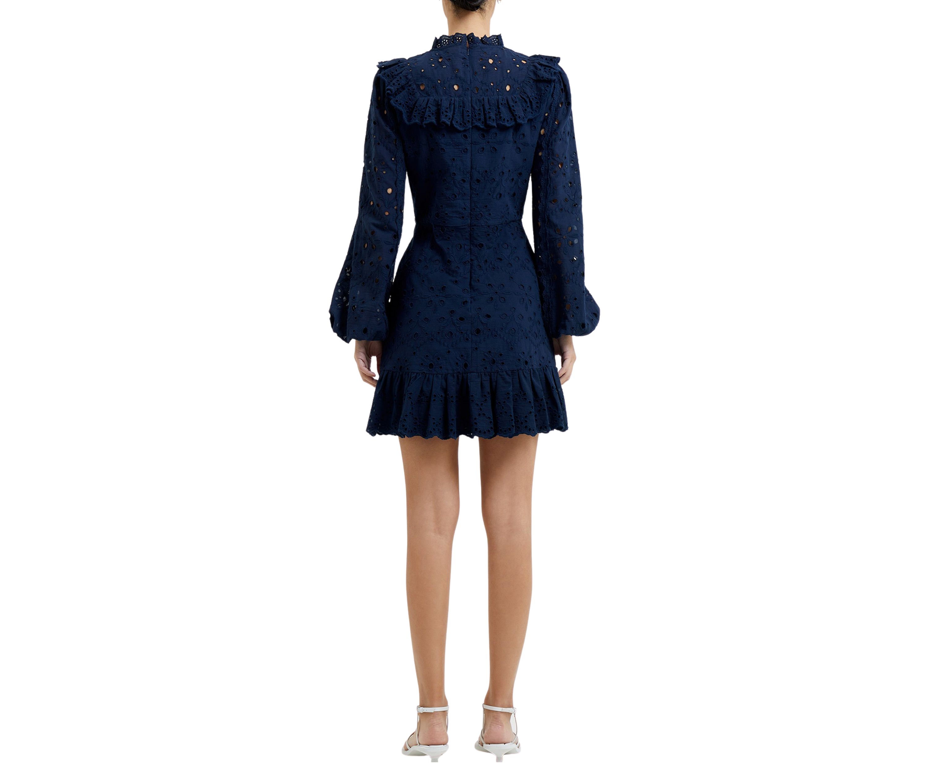Long Sleeve Anglaise Mini Dress