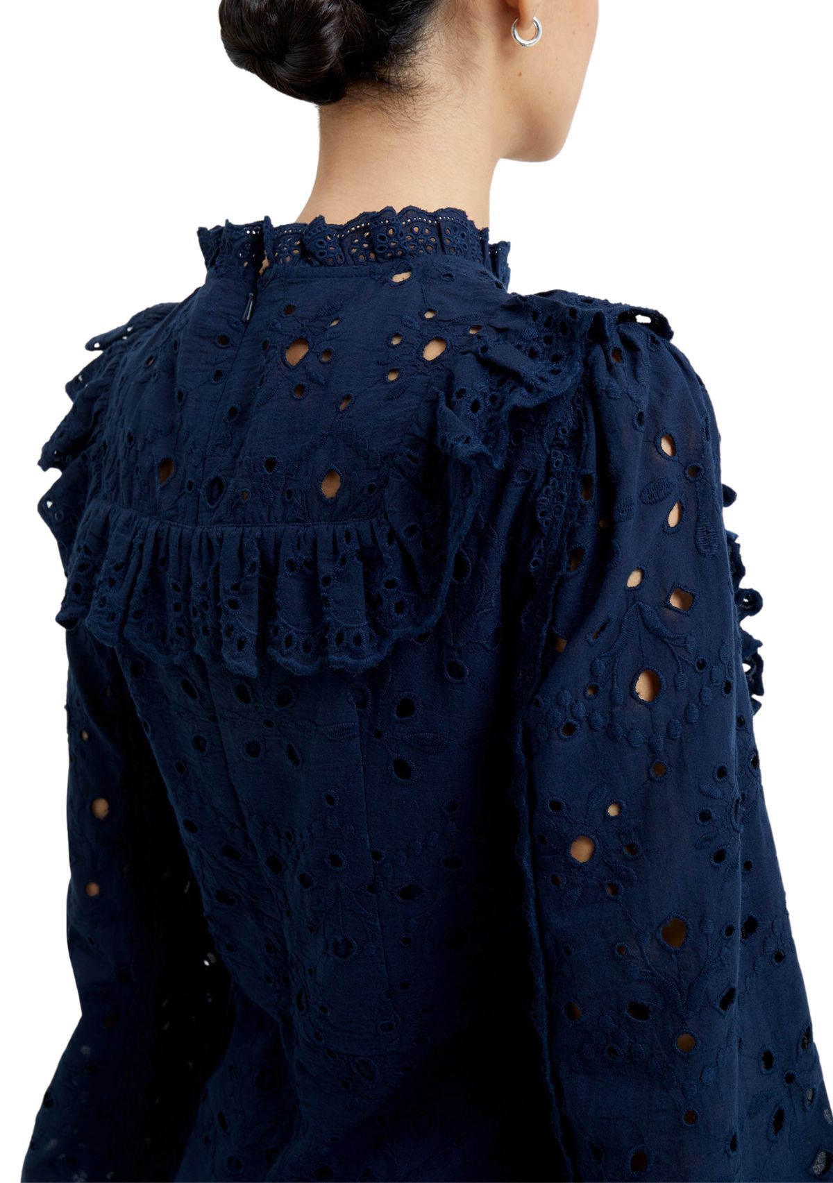 Long Sleeve Anglaise Mini Dress