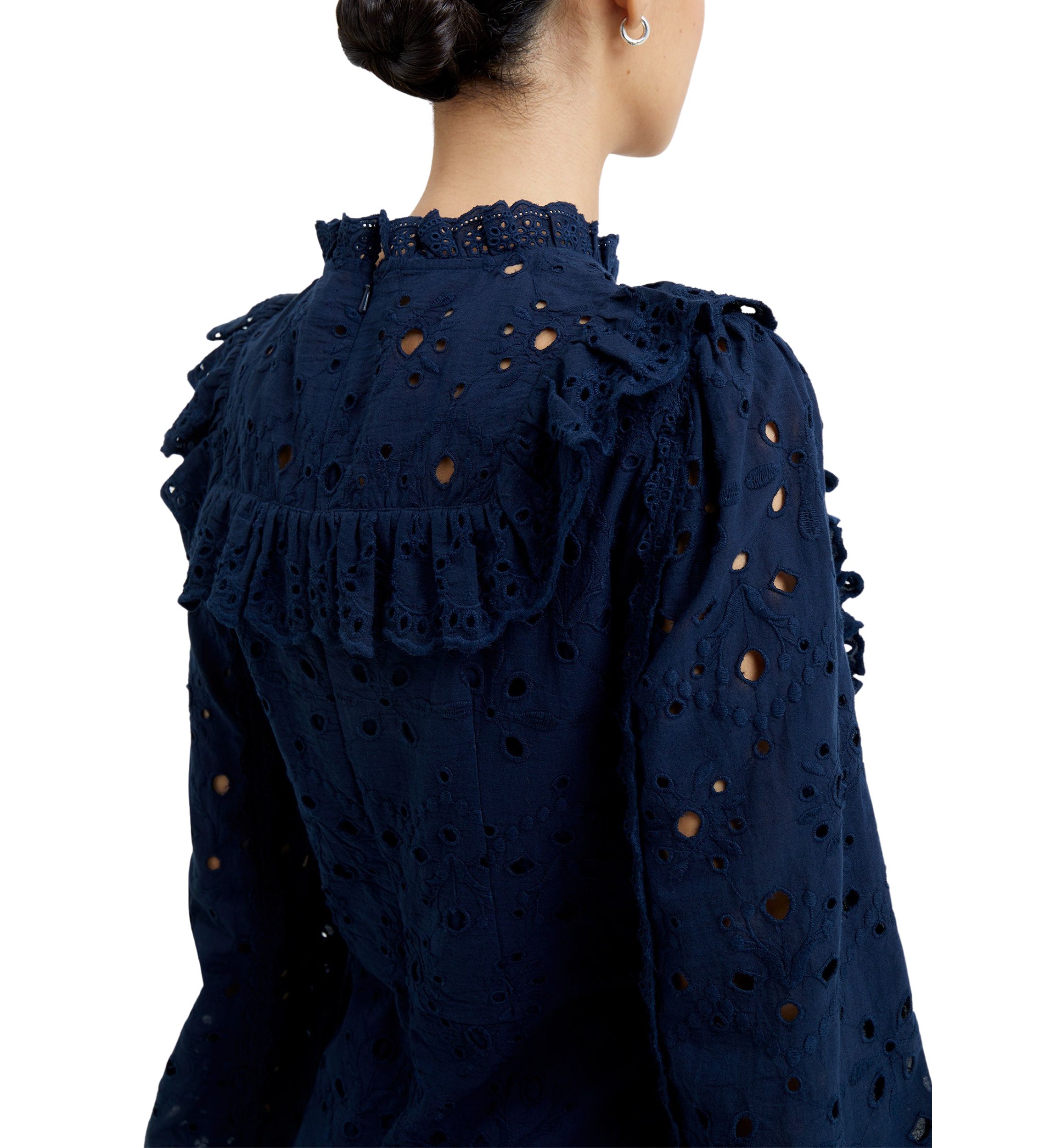 Long Sleeve Anglaise Mini Dress