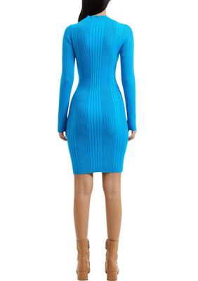 Long Sleeve Ribbed Bodycon Dress