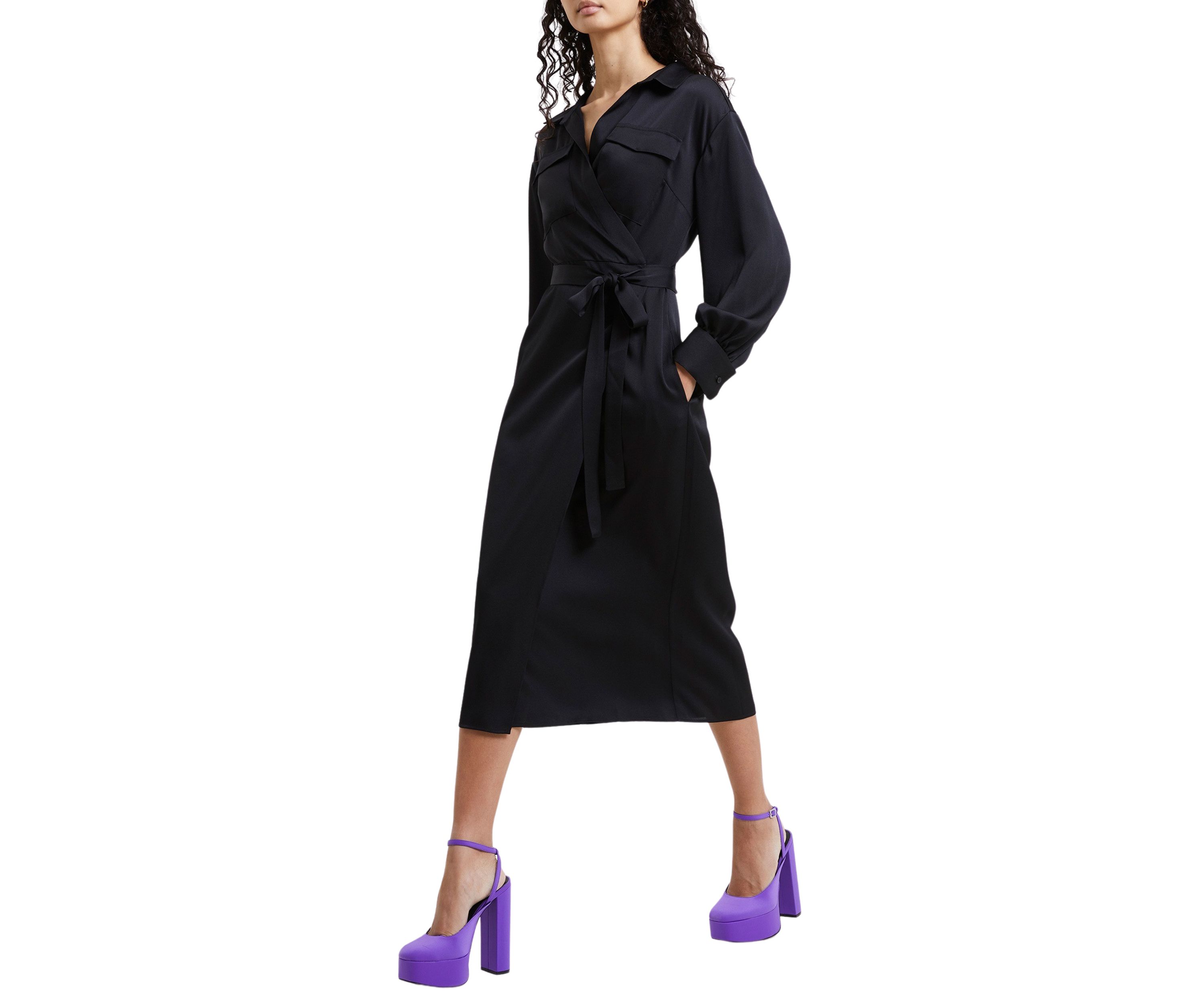 Harlow Satin Crossover Dress 