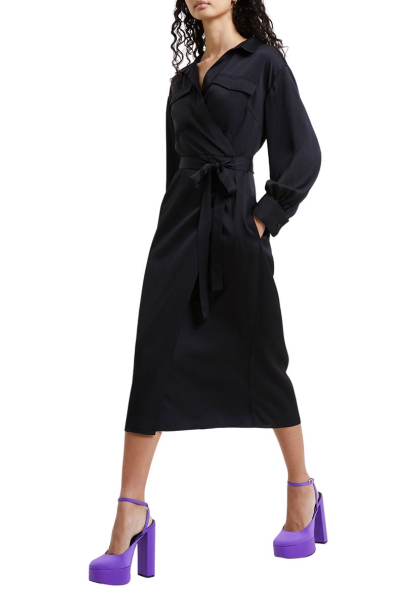 Harlow Satin Crossover Dress 