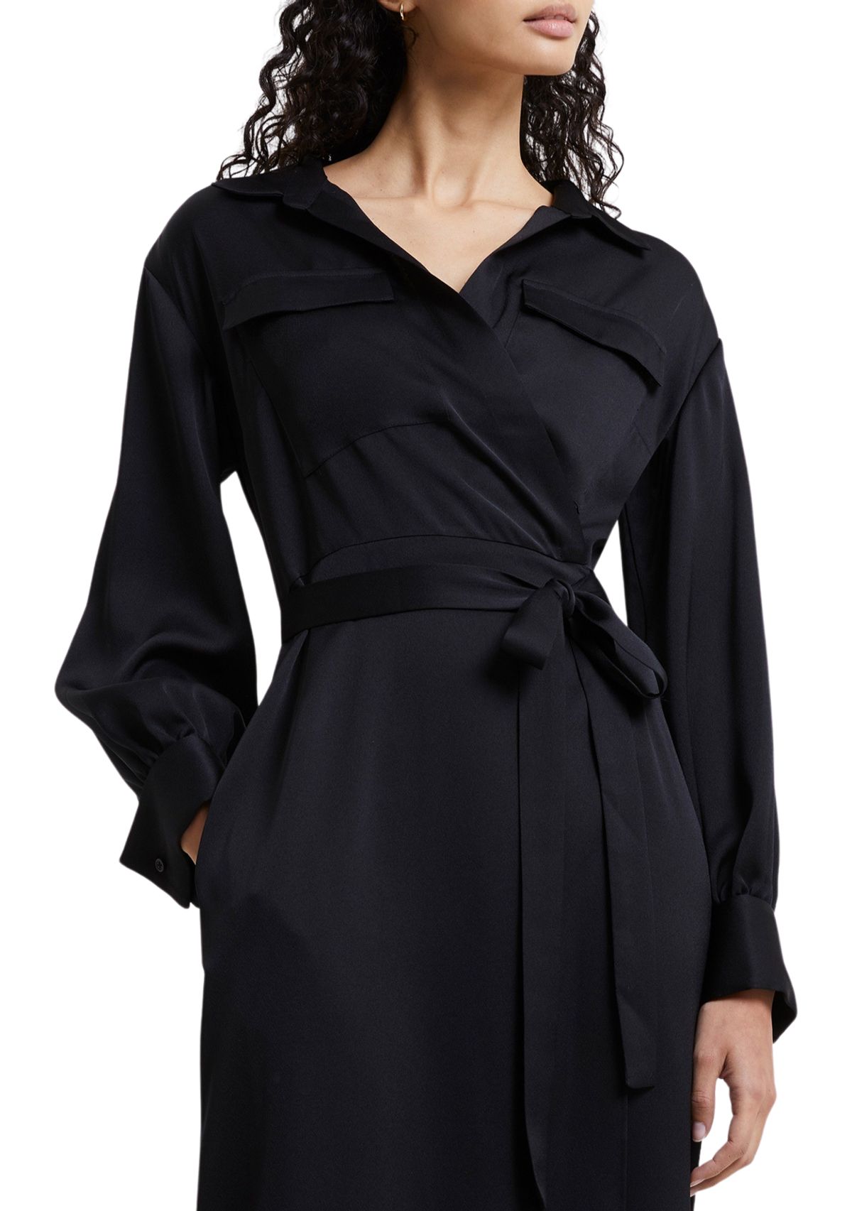 Harlow Satin Crossover Dress 