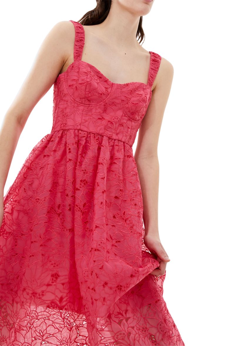 Embroidered Lace Strappy Dress