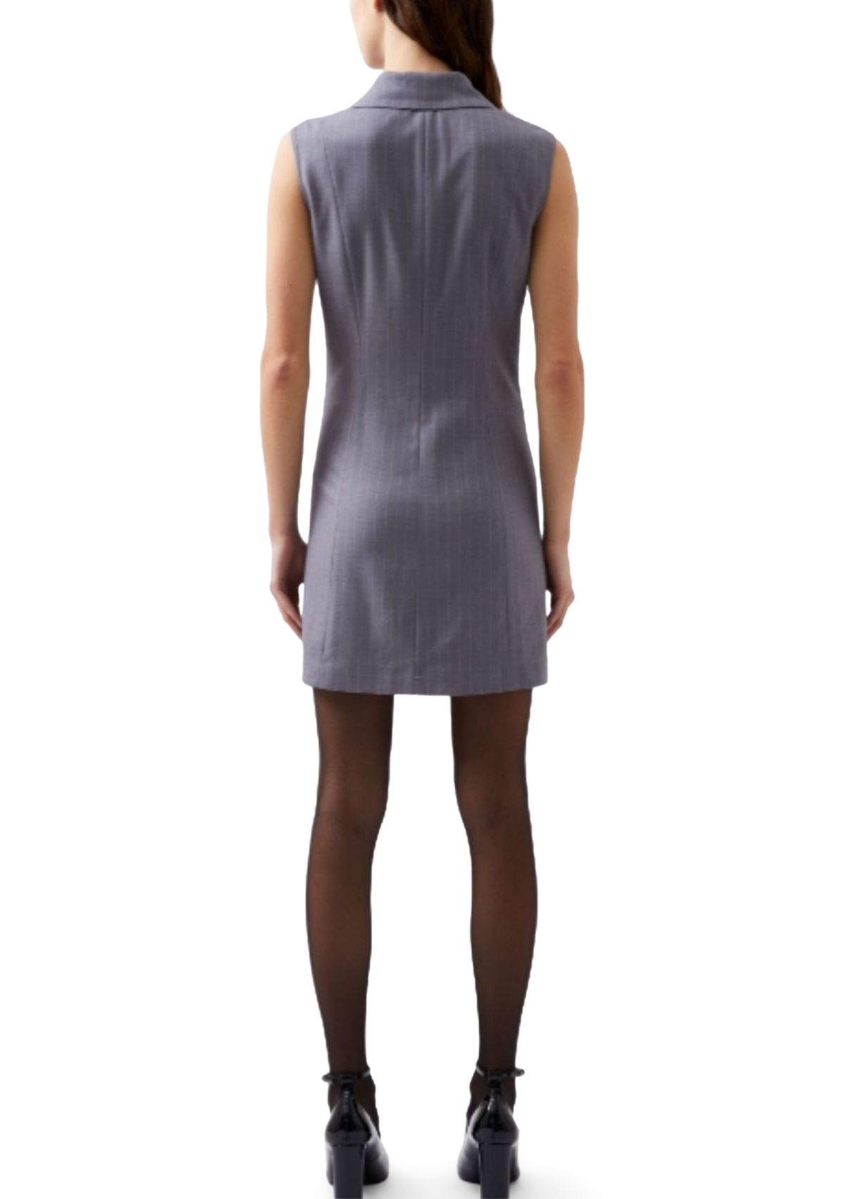 Fiorella Pinstripe Tuxedo Dress