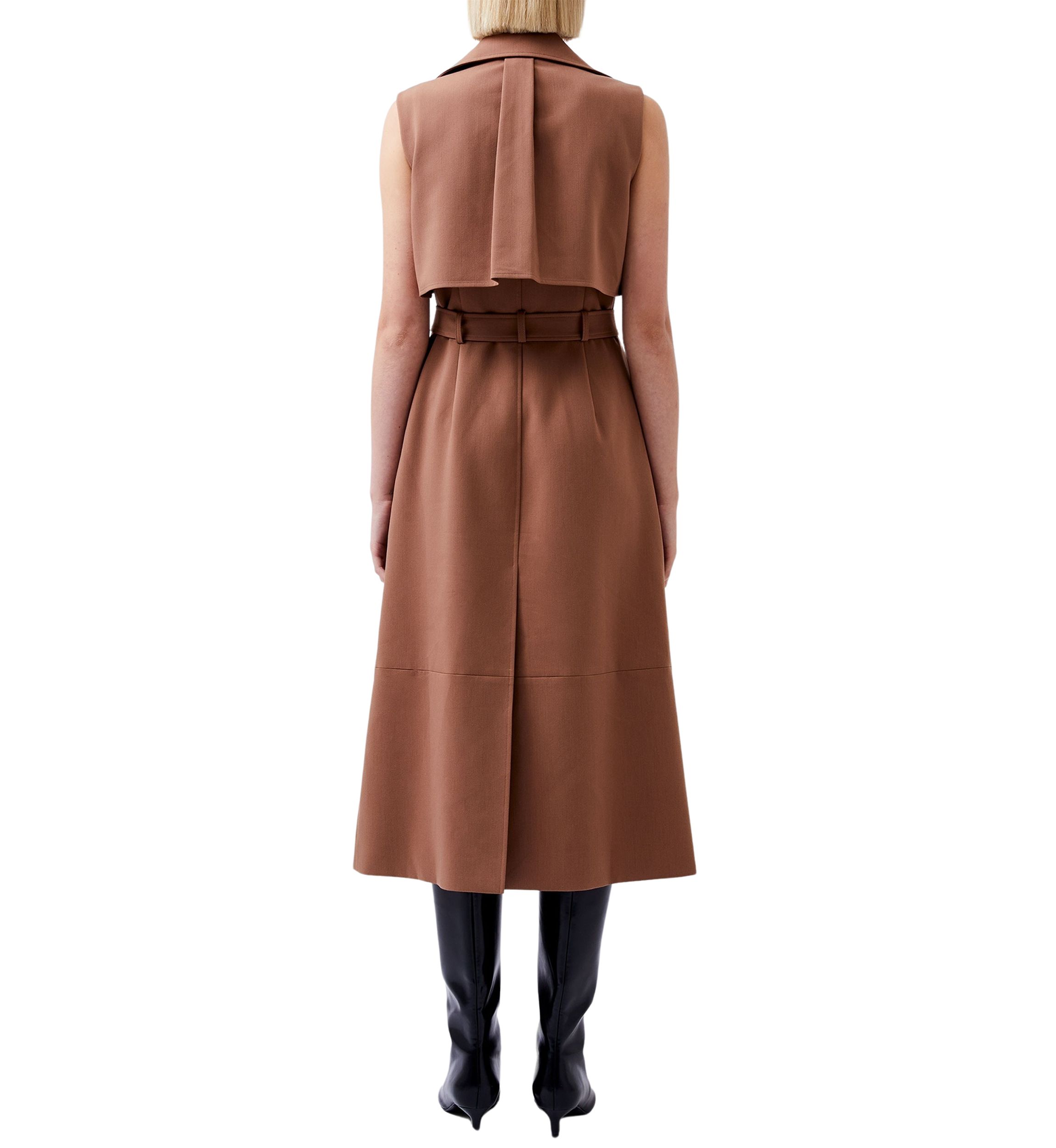 Azra Twill Sleeveless Trench Coat