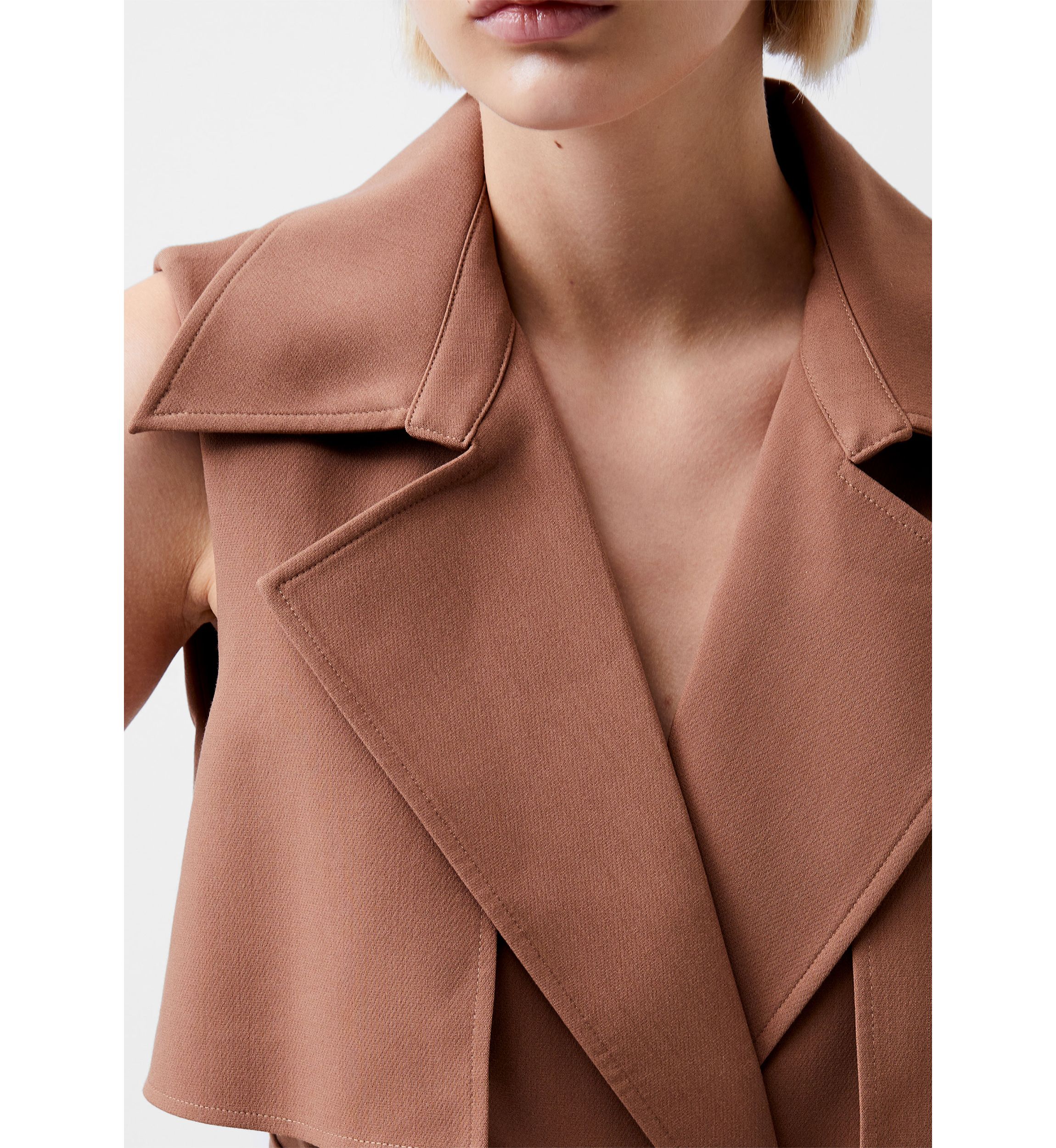 Azra Twill Sleeveless Trench Coat