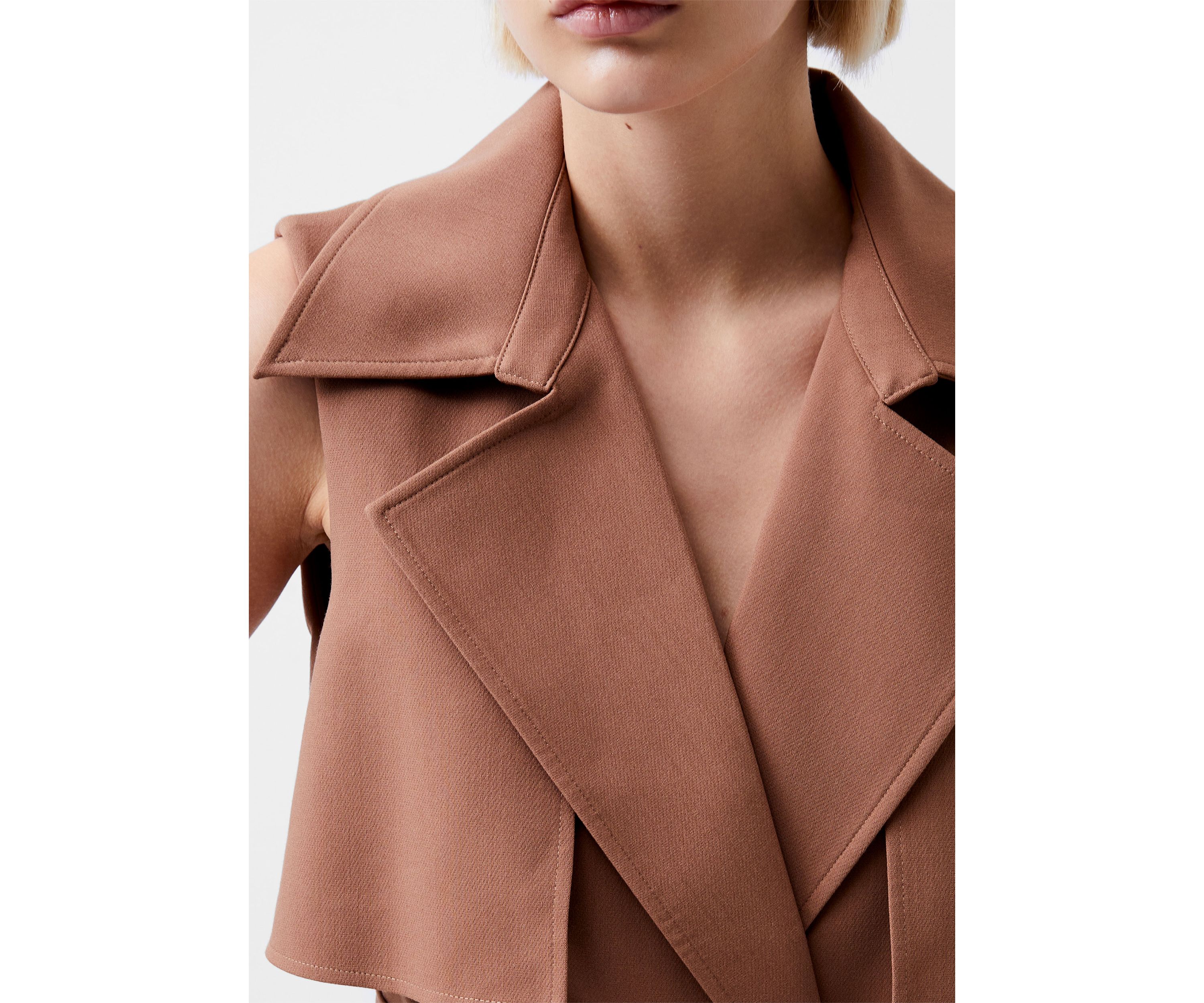 Azra Twill Sleeveless Trench Coat