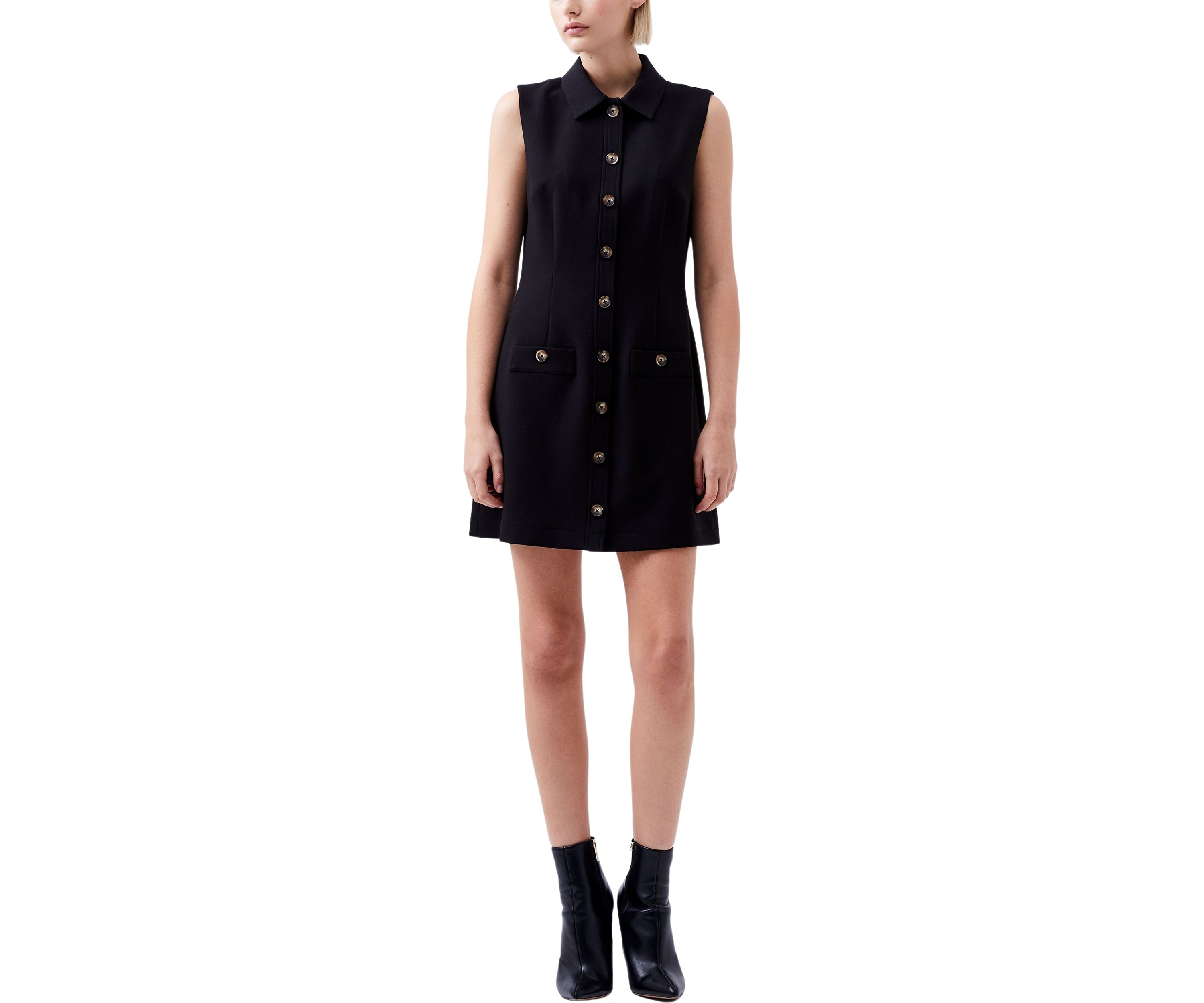 Azra Twill Sleeveless Button Dress