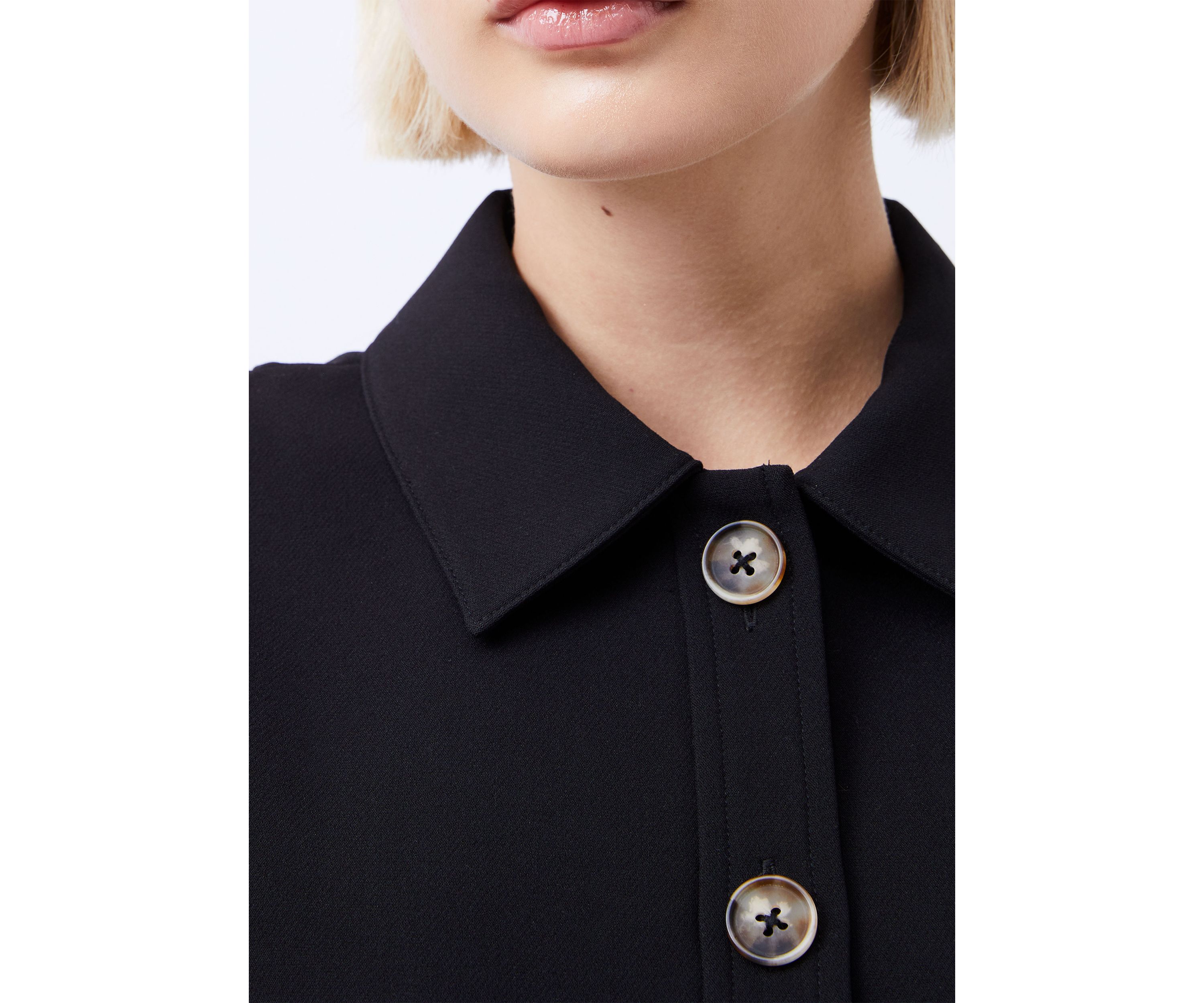 Azra Twill Sleeveless Button Dress