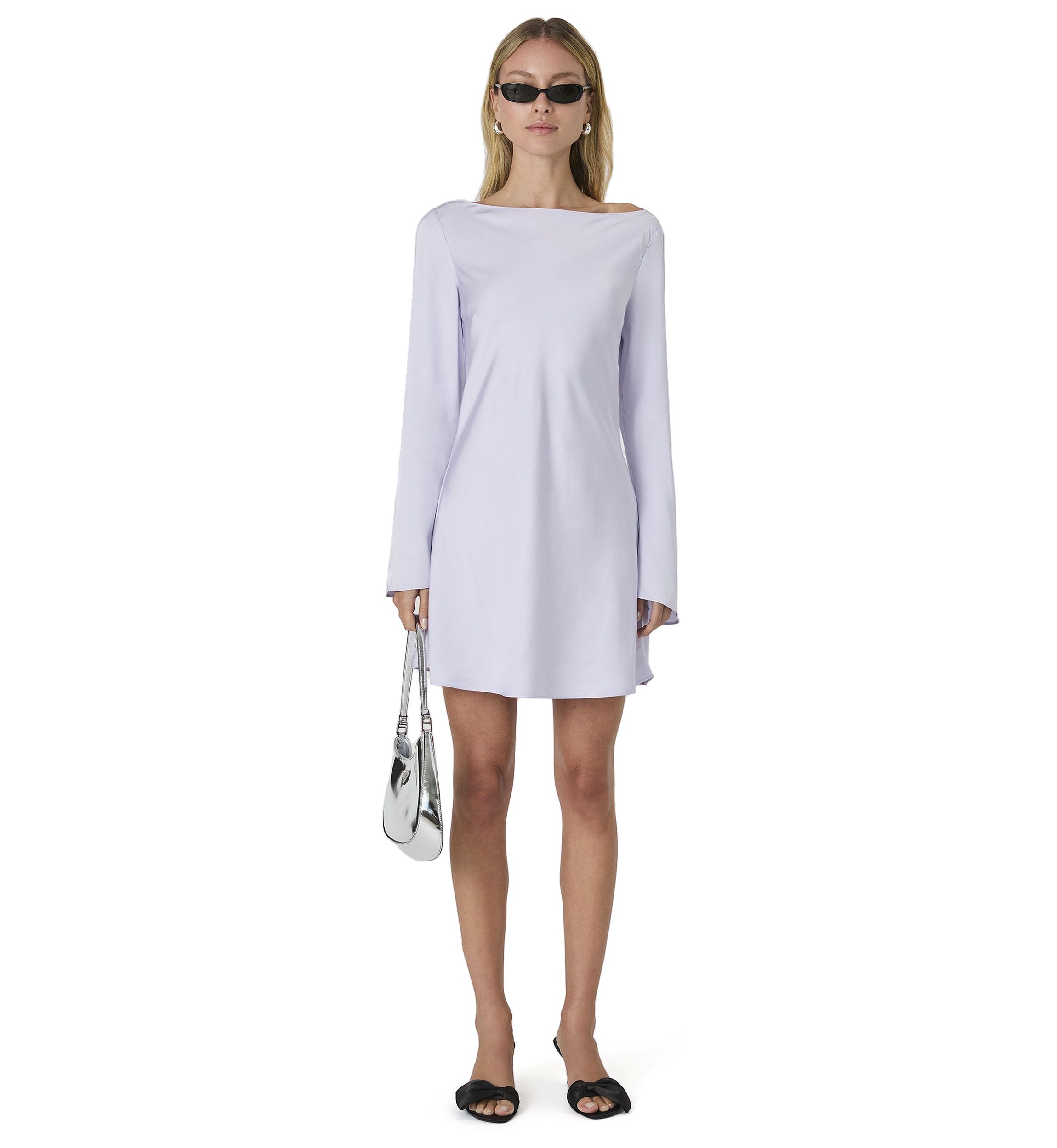 Ennis Satin Long Sleeve Mini Dress