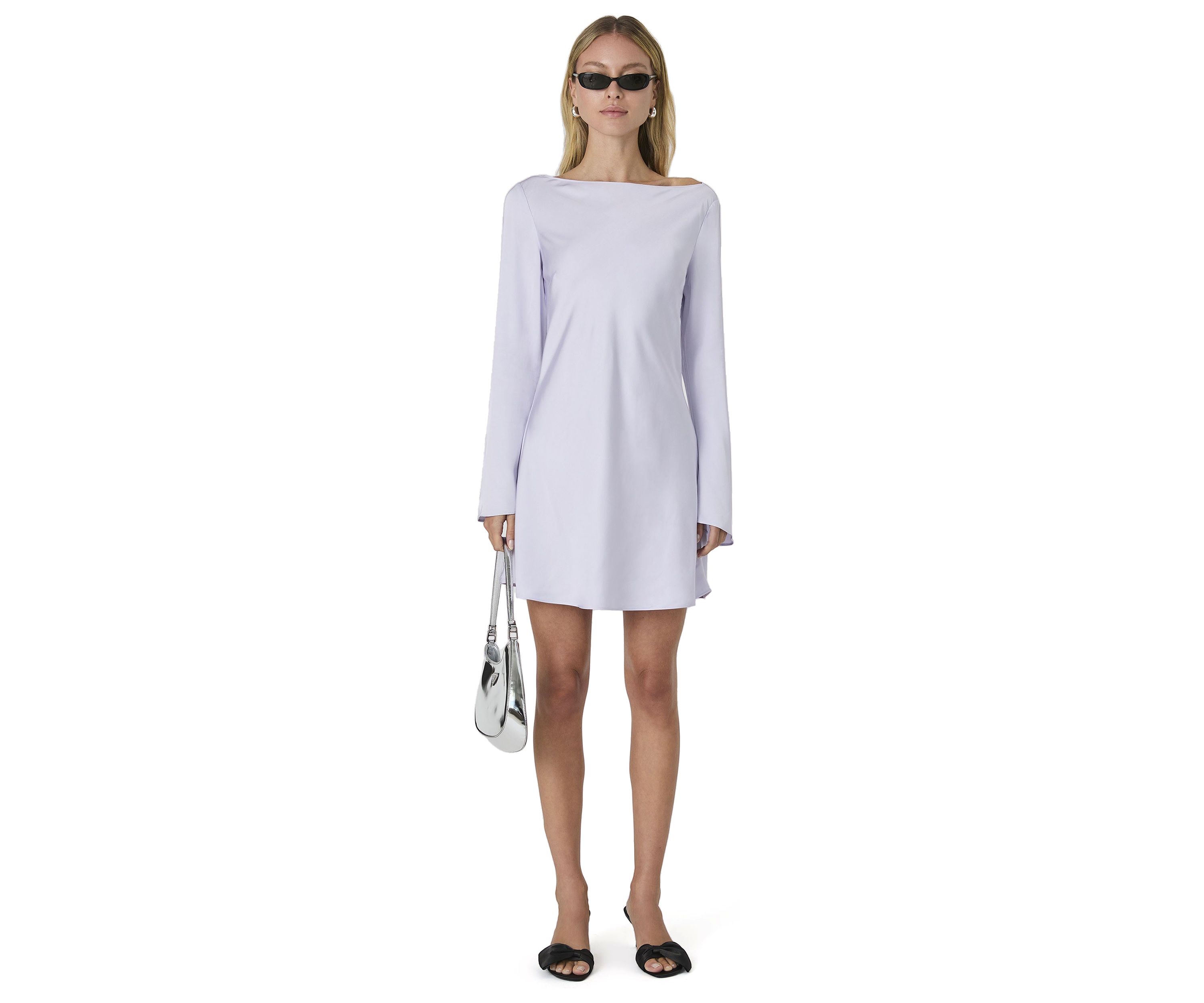 Ennis Satin Long Sleeve Mini Dress