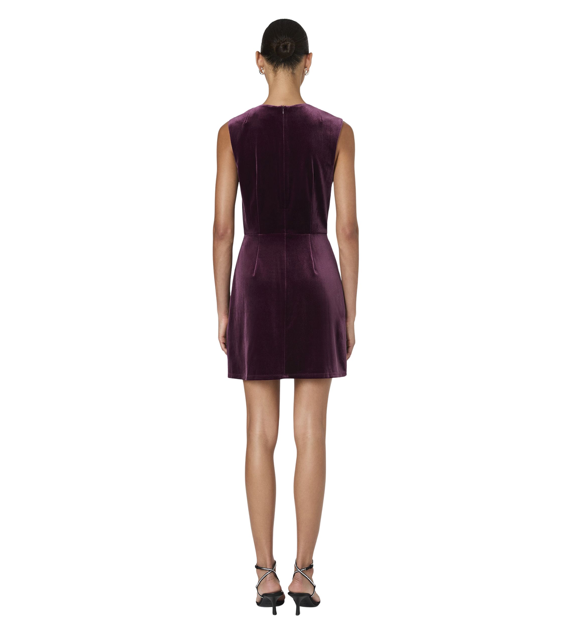 Stretch Velvet Square Neck Dress