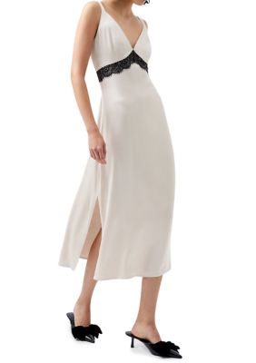 French Connection Women's Ennis Satin Lace Dress
