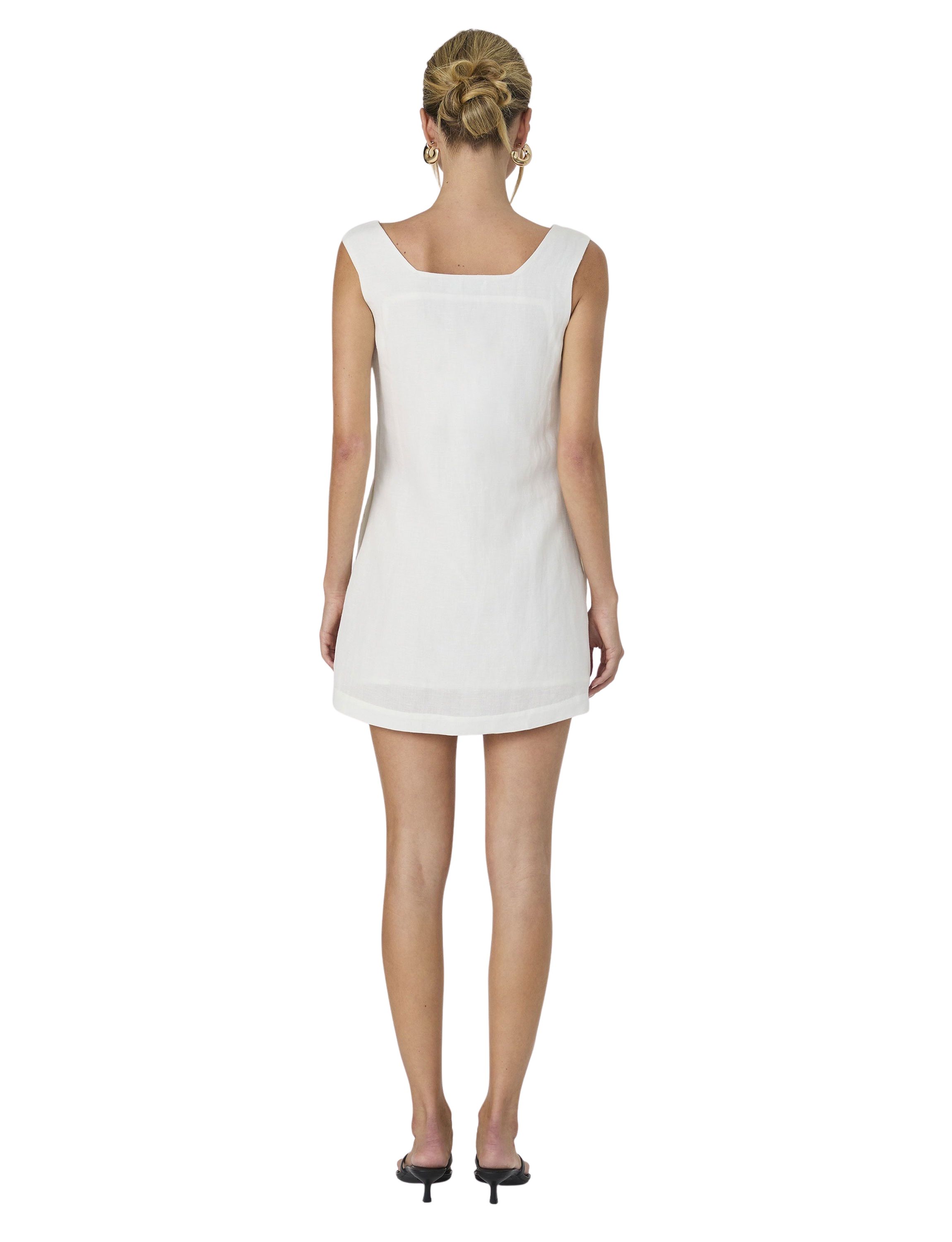 Birdie Linen Square Neck Dress