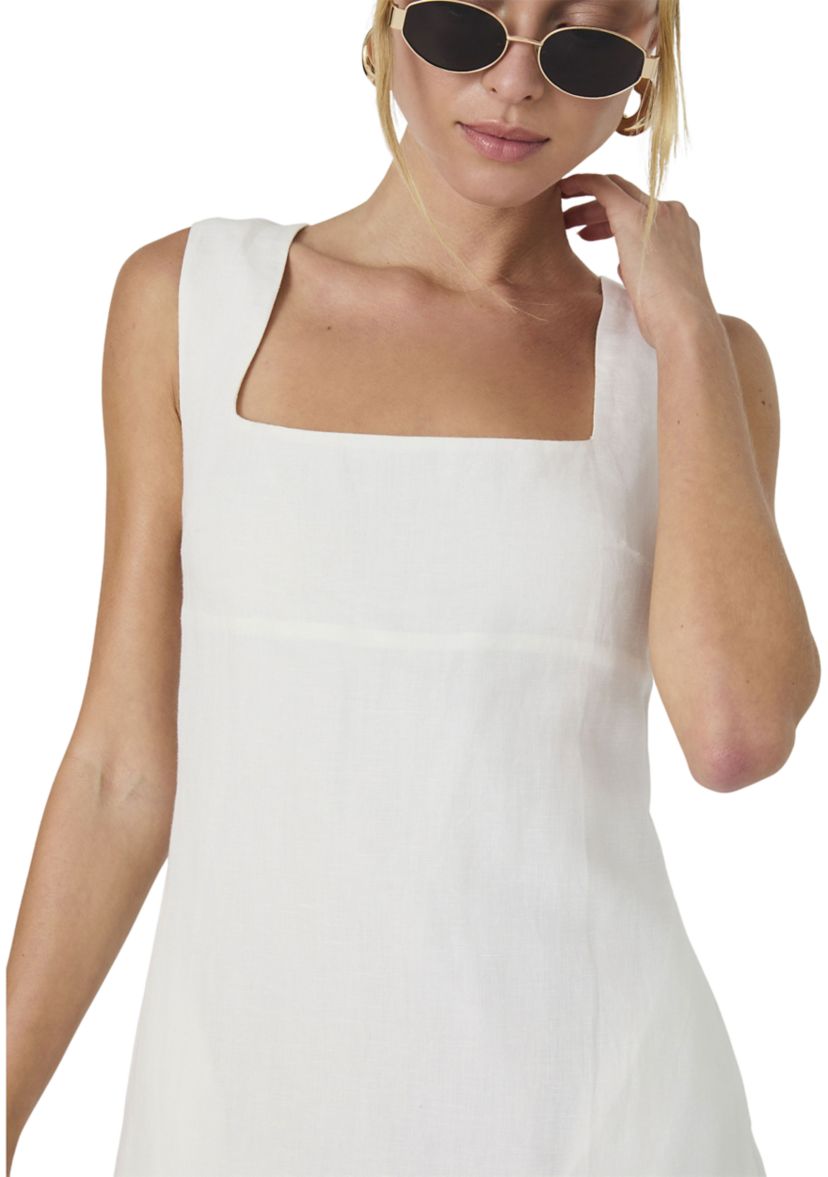 Birdie Linen Square Neck Dress