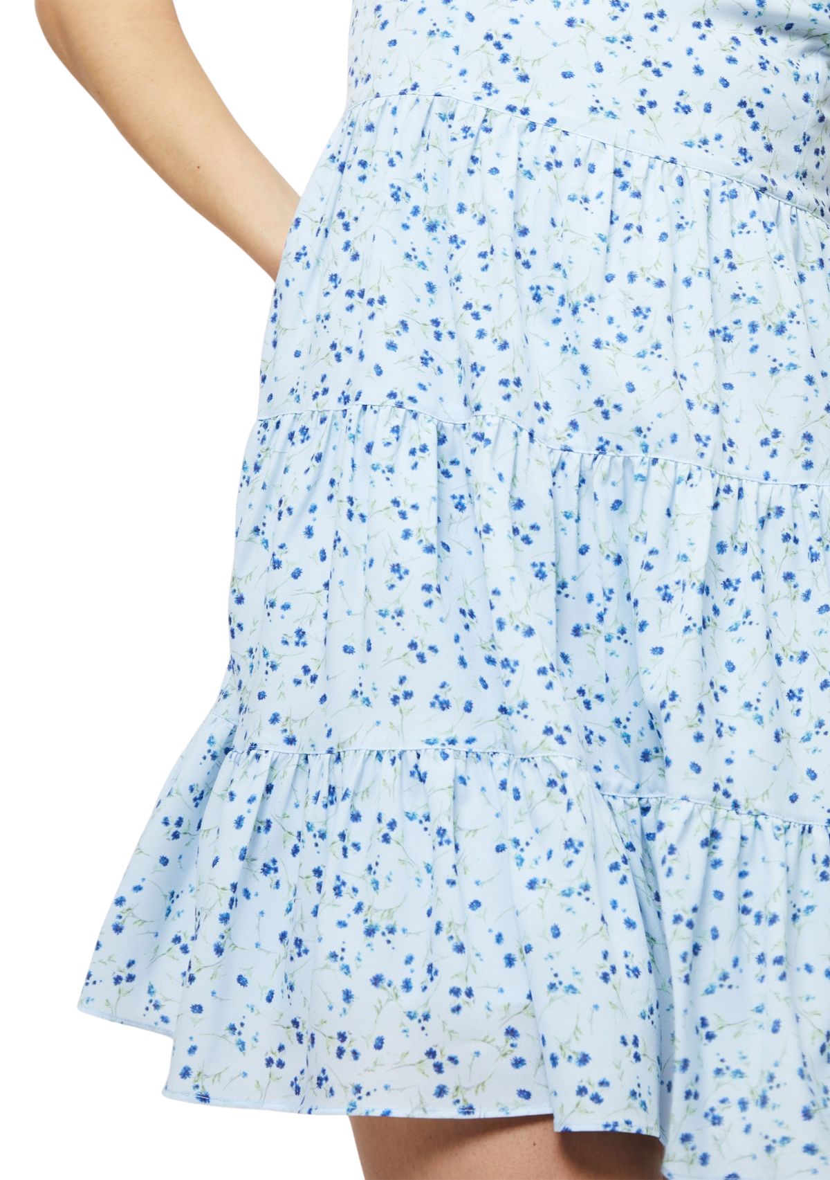 Kiva Crepe Tiered Mini Dress