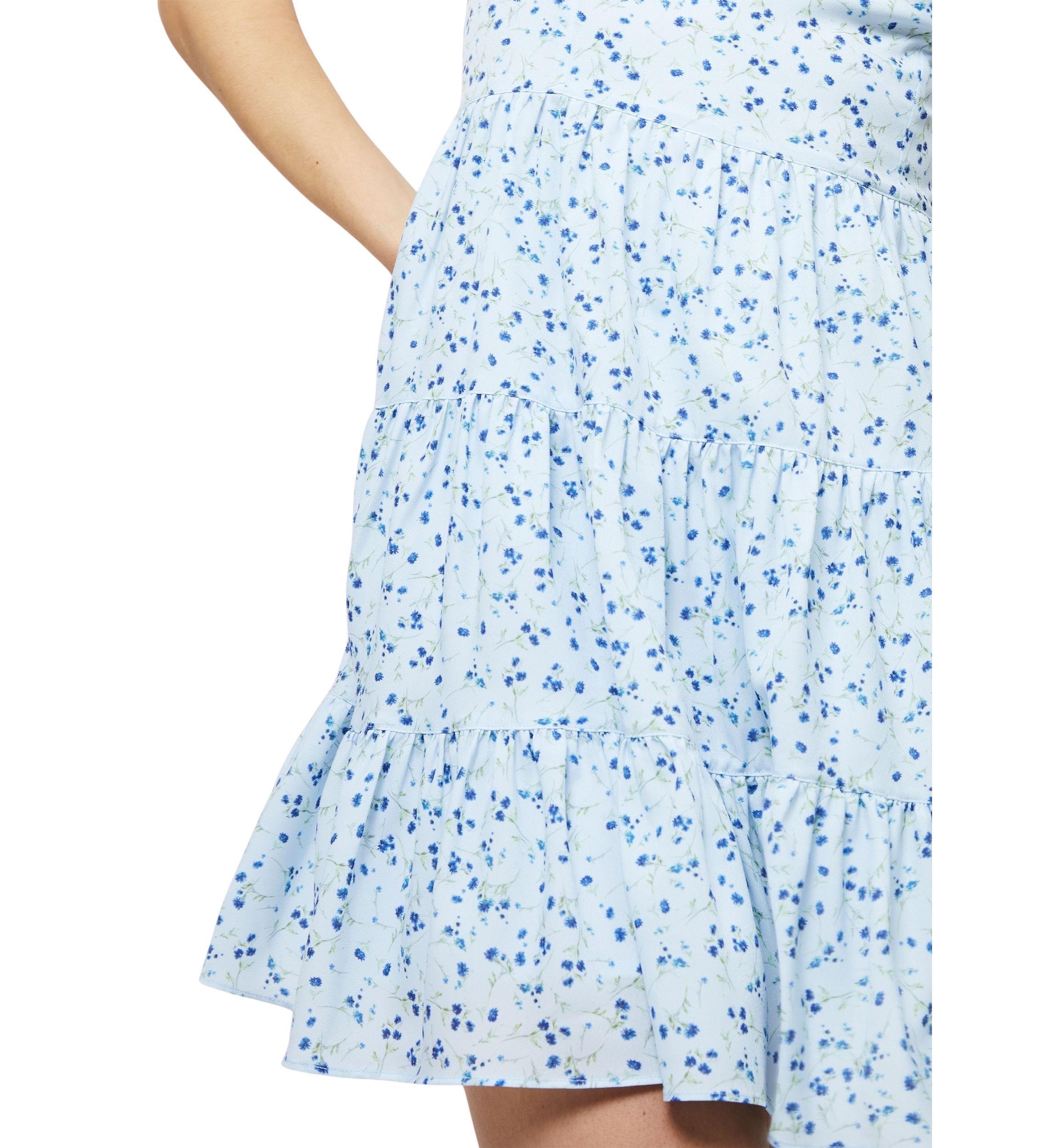 Kiva Crepe Tiered Mini Dress