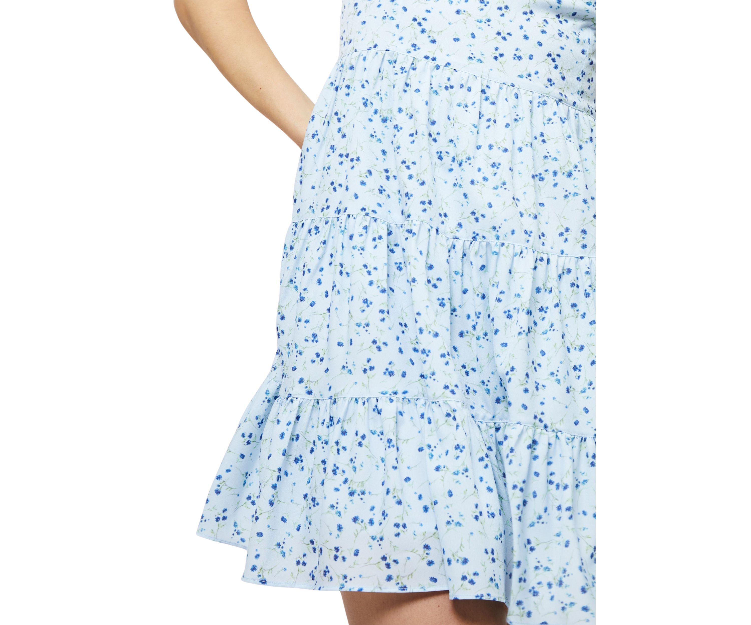 Kiva Crepe Tiered Mini Dress