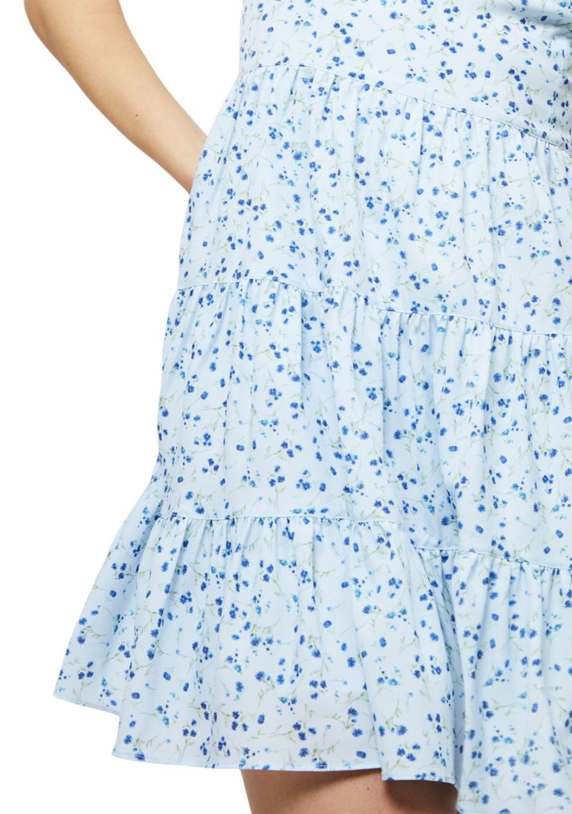 Kiva Crepe Tiered Mini Dress