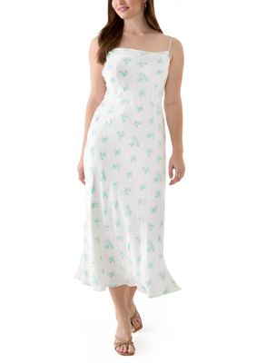 French Connection Women's Anna Fleur Satin Midi Dress