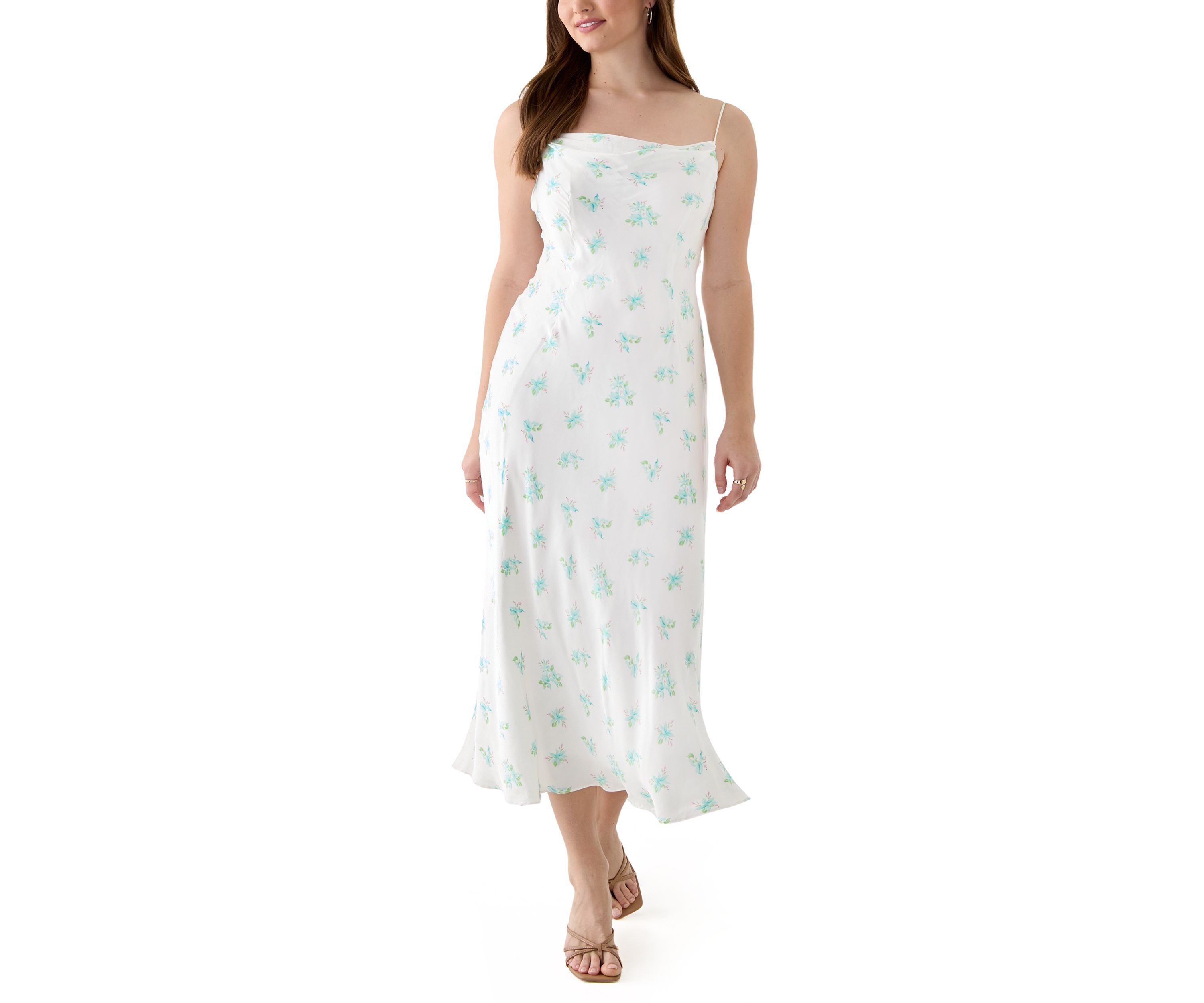 Anna Fleur Satin Midi Dress
