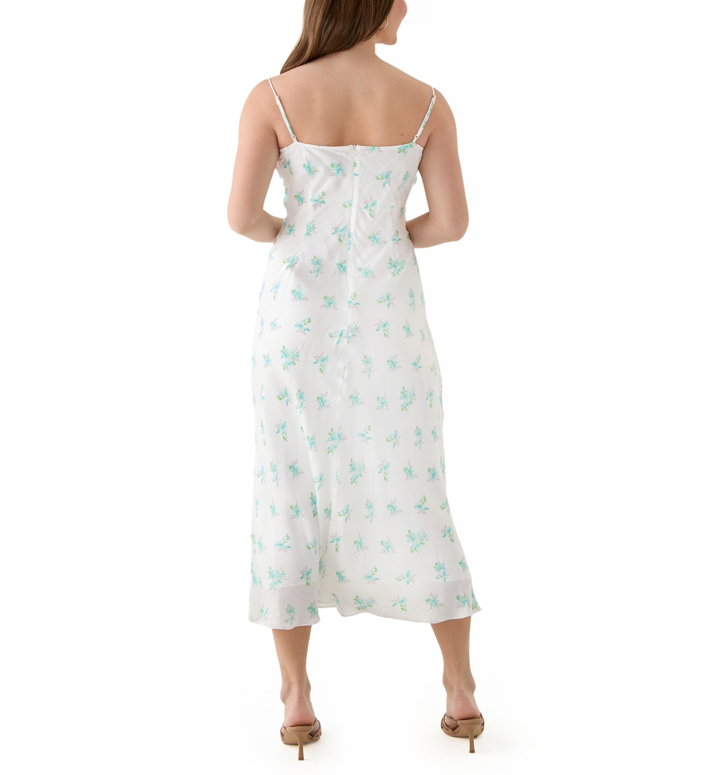 Anna Fleur Satin Midi Dress