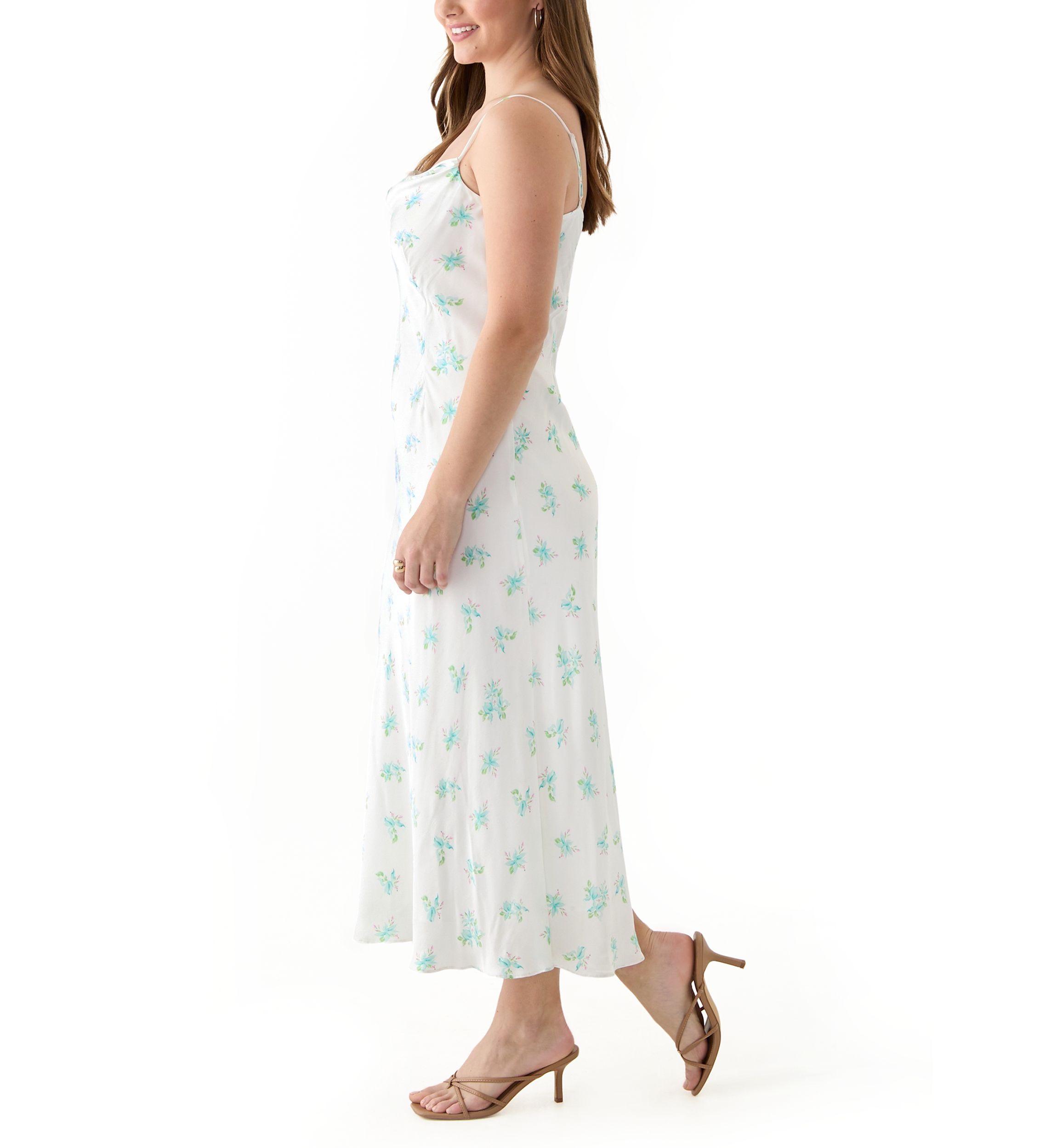 Anna Fleur Satin Midi Dress