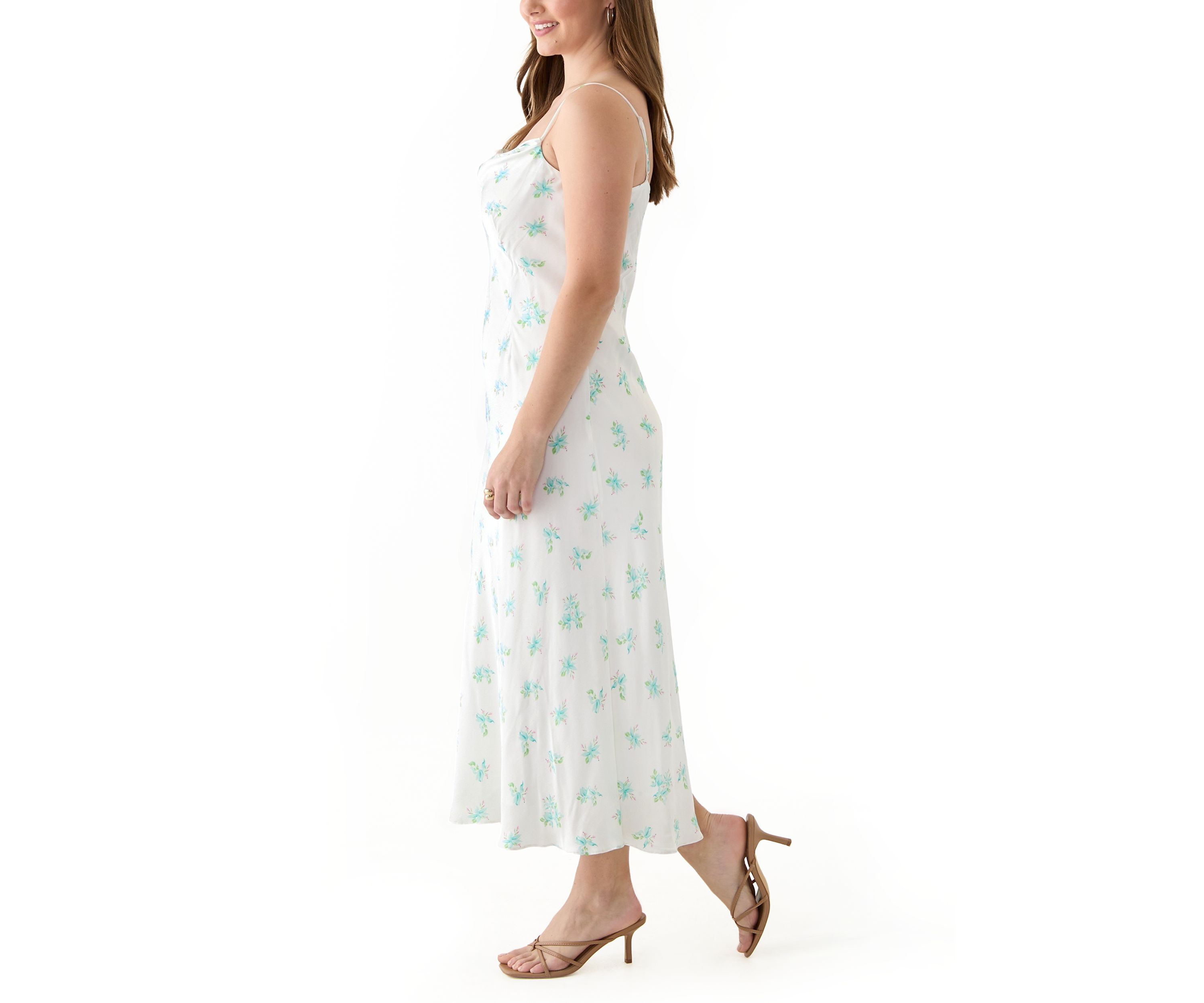 Anna Fleur Satin Midi Dress