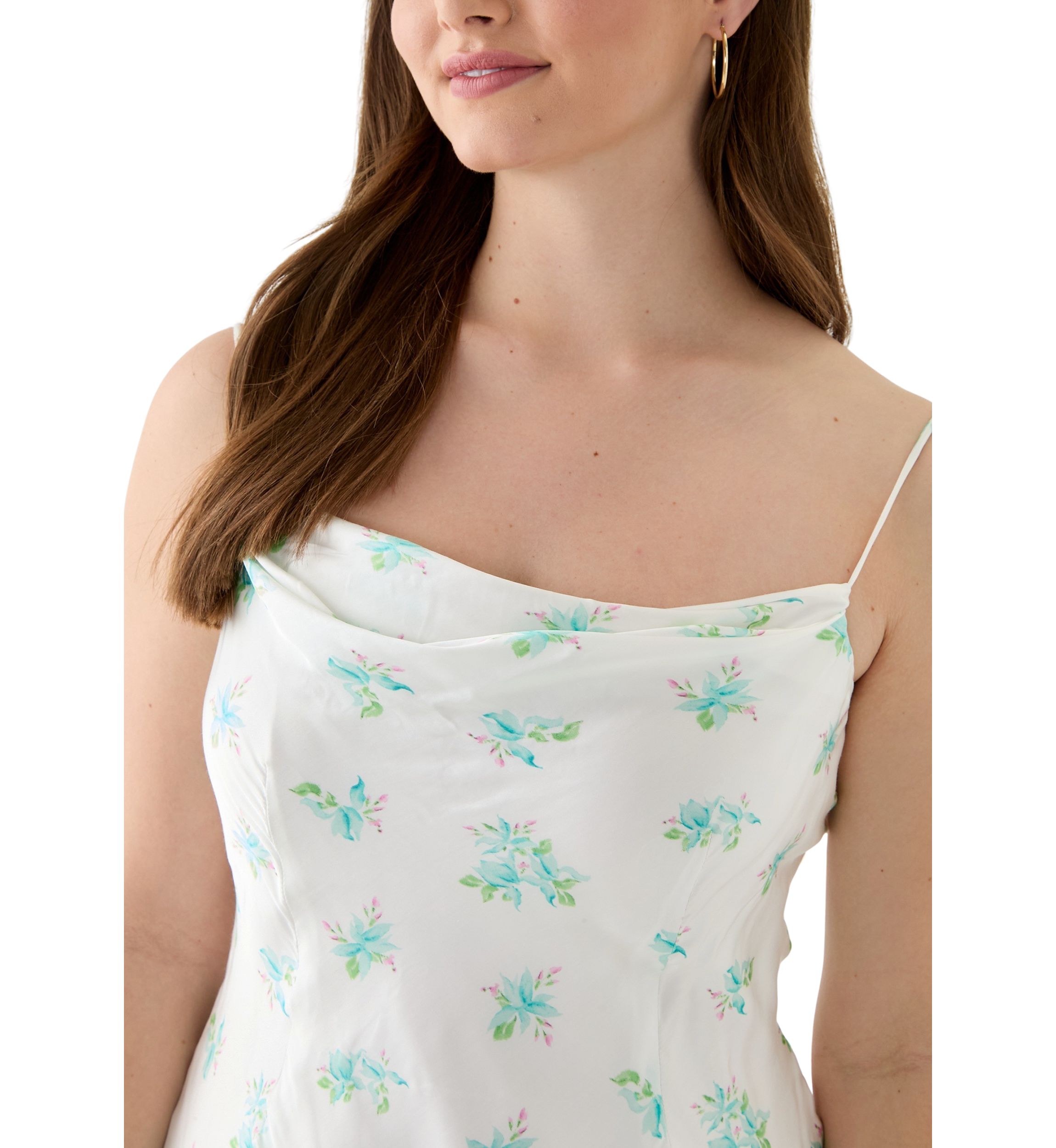 Anna Fleur Satin Midi Dress