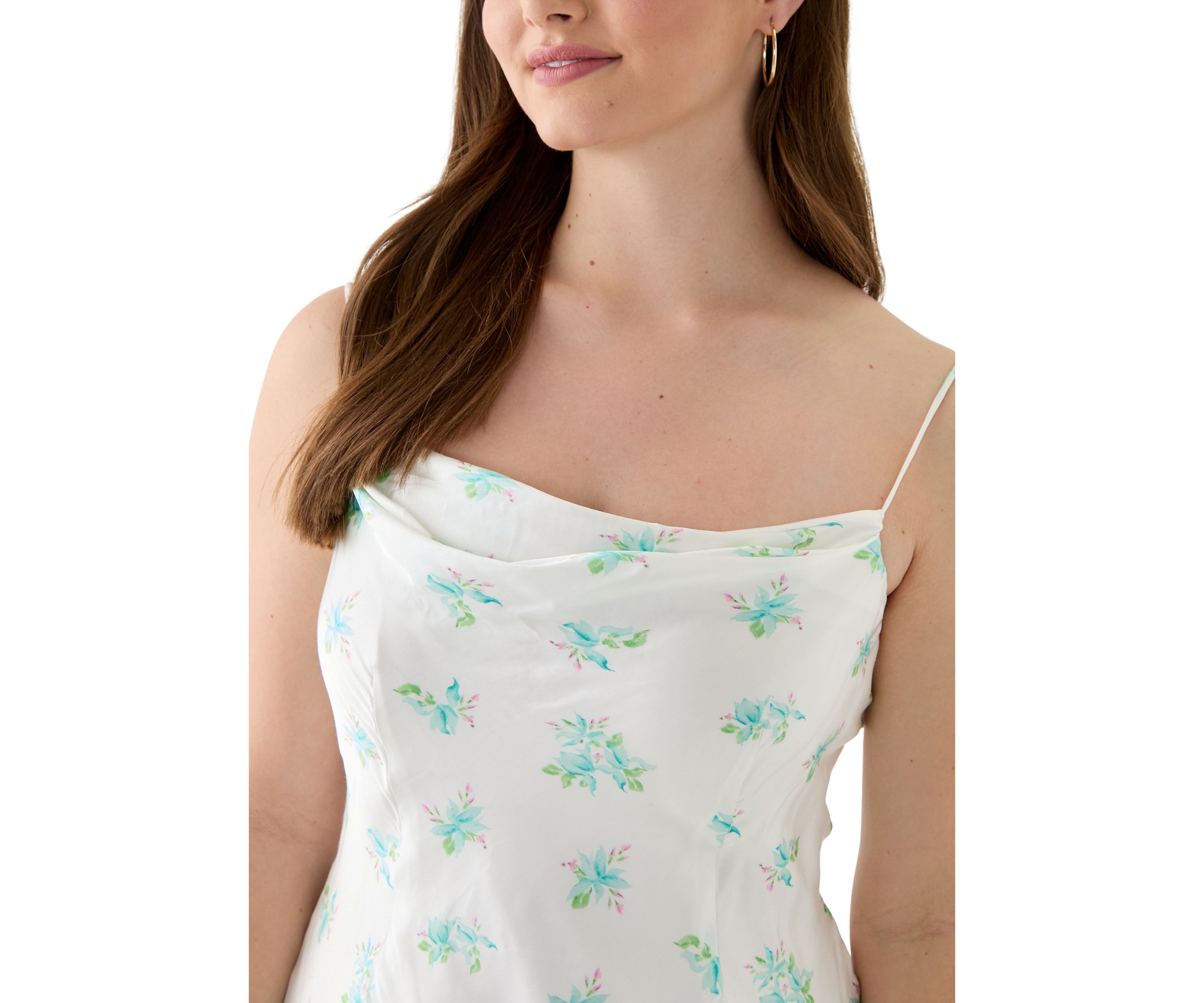 Anna Fleur Satin Midi Dress