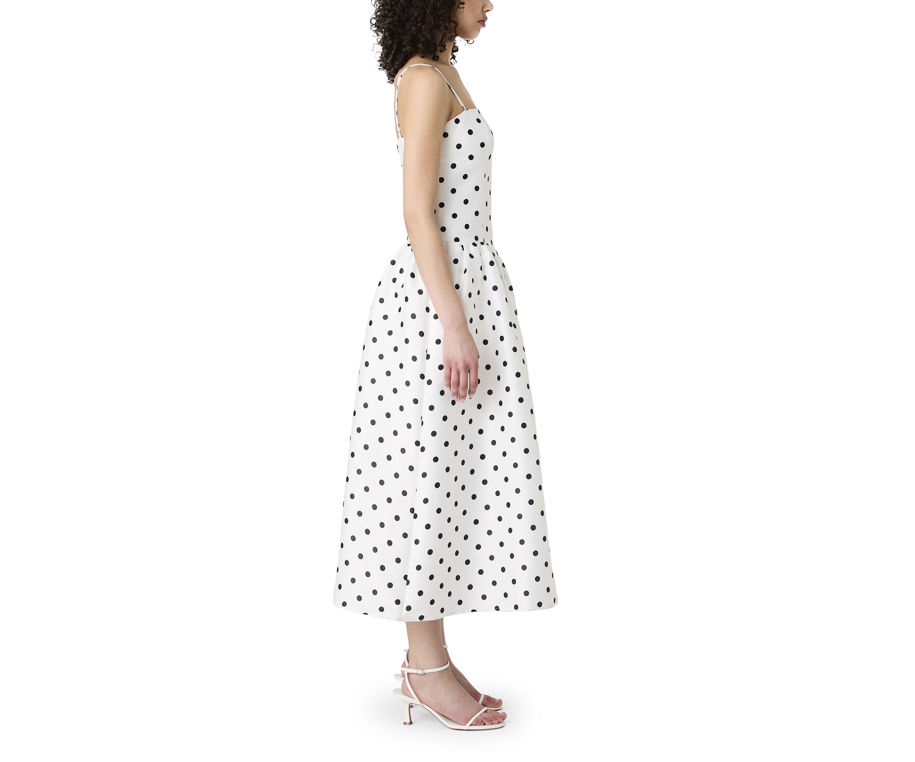 Strappy Polka Dot Midi Dress