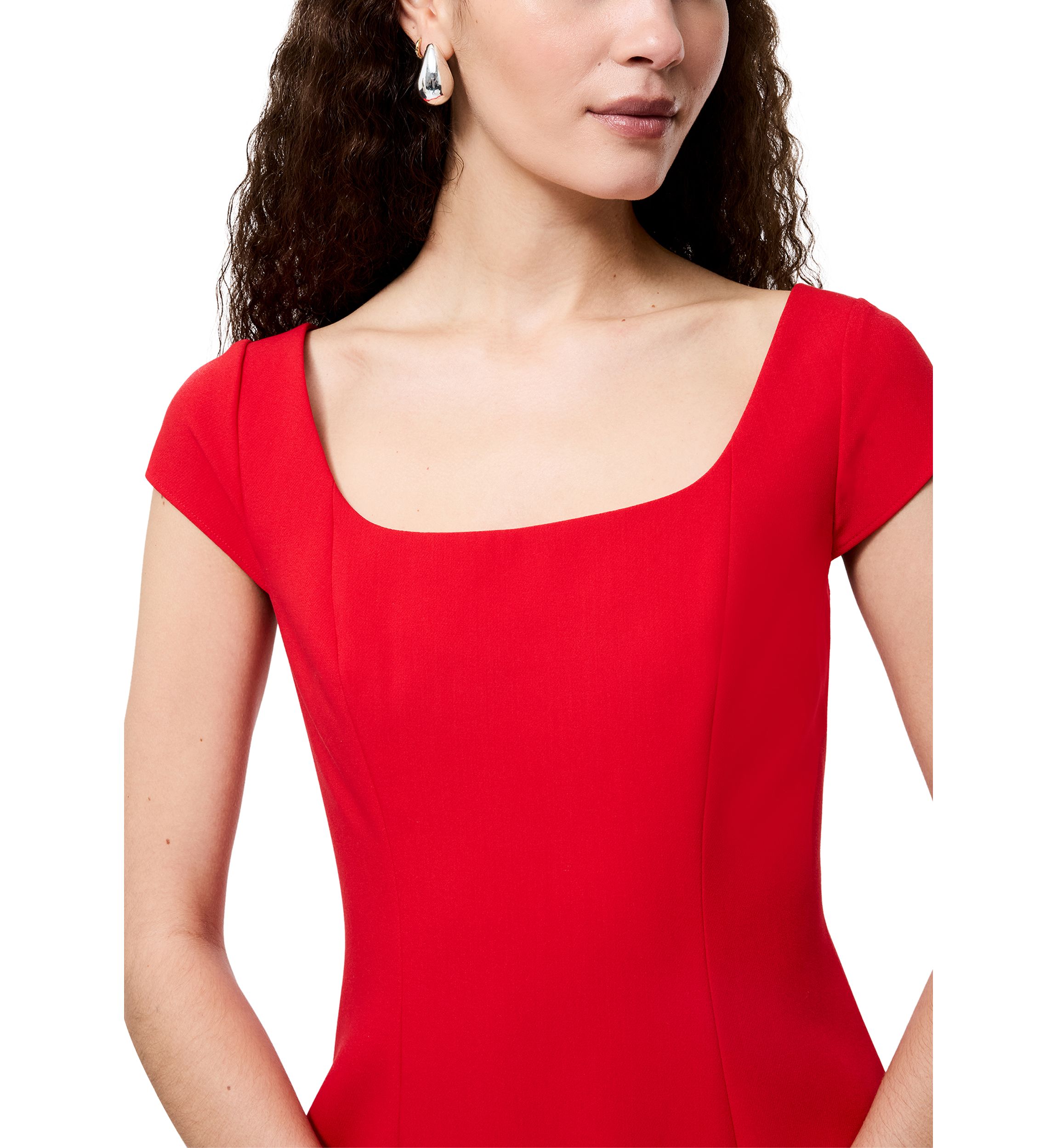 Azra Twill Cap Sleeve Mini Dress