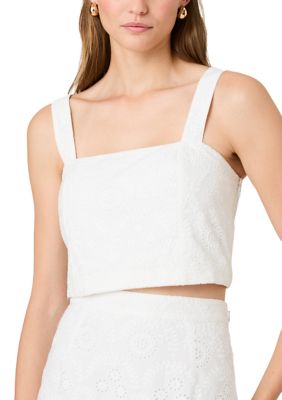 French Connection Women's Svea Floral Eyelet Top