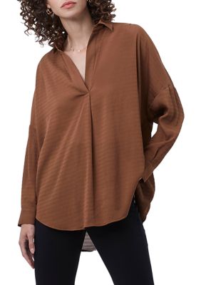 French Connection Rhodes Textured Long Sleeve Top | belk
