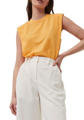 Shoulder Pad Crepe Tank