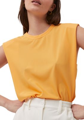 Shoulder Pad Crepe Tank