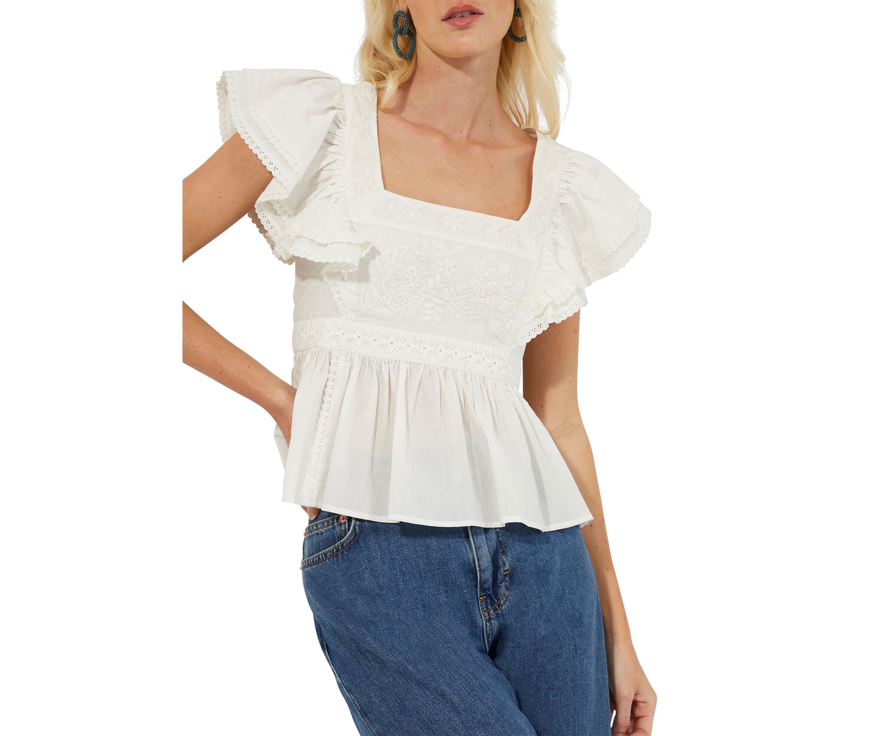 Elana Embroidered Top