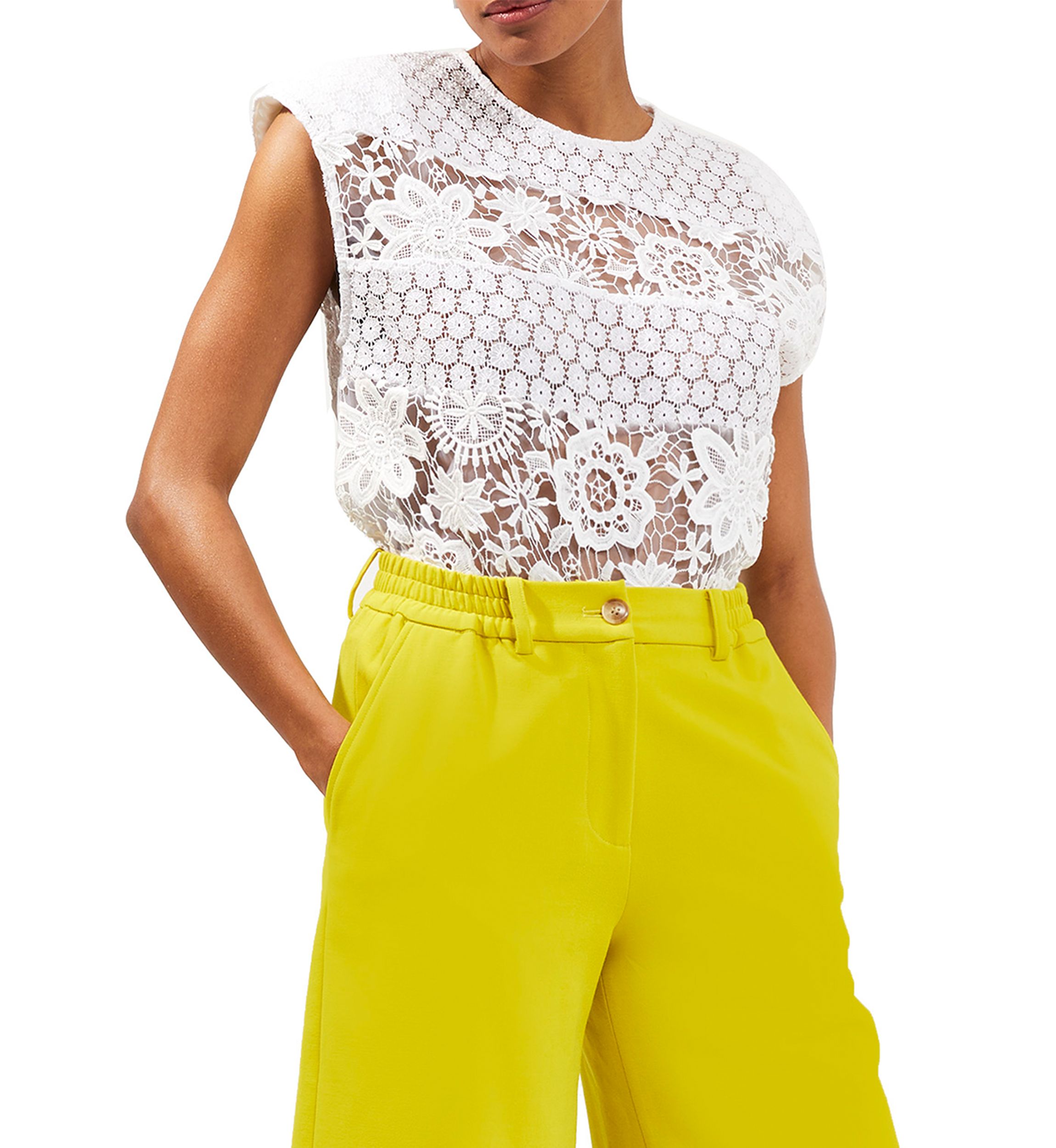 Lace Capped Sleeve Top