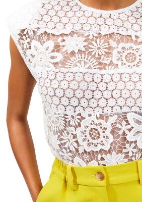 Lace Capped Sleeve Top