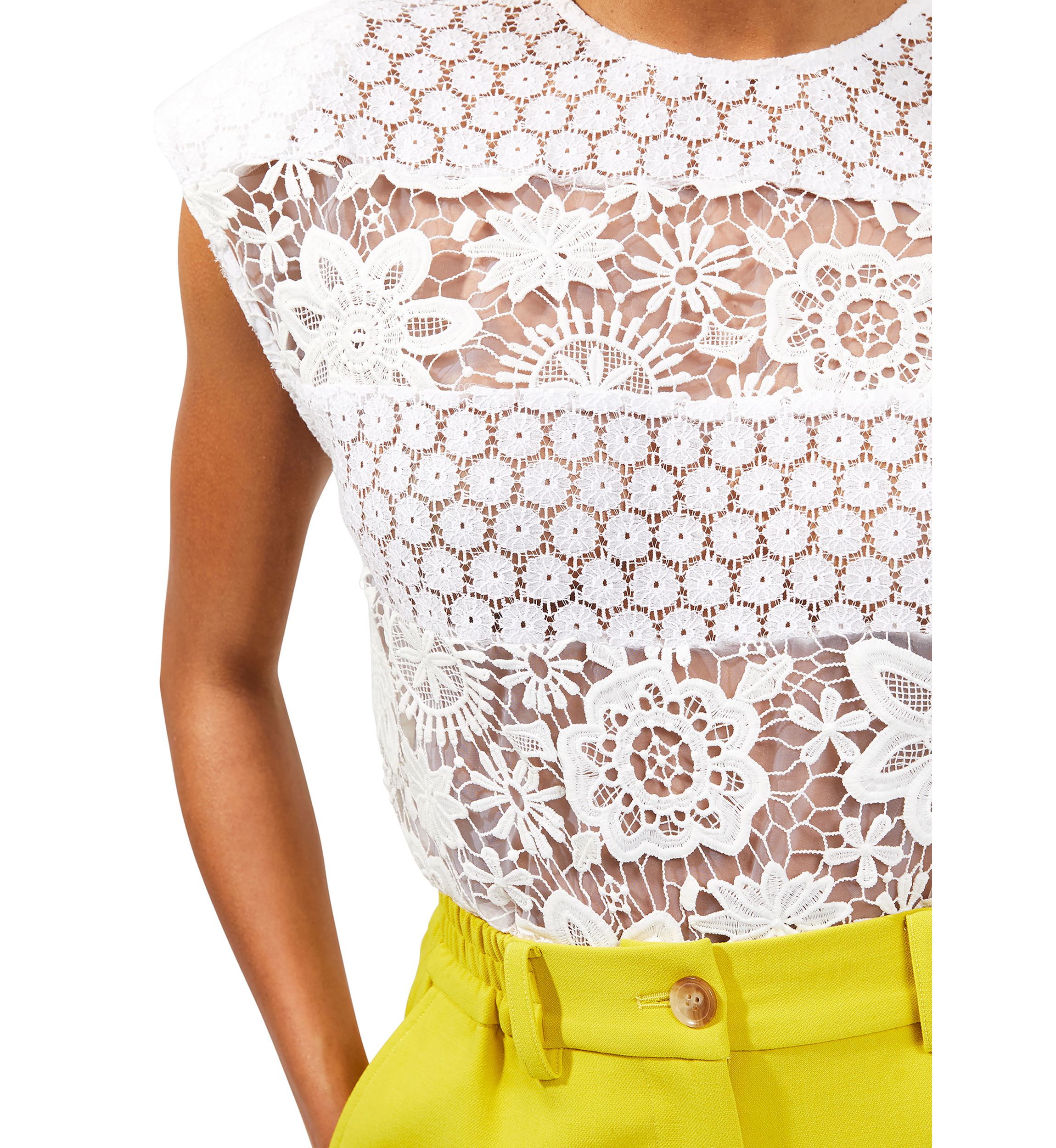 Lace Capped Sleeve Top