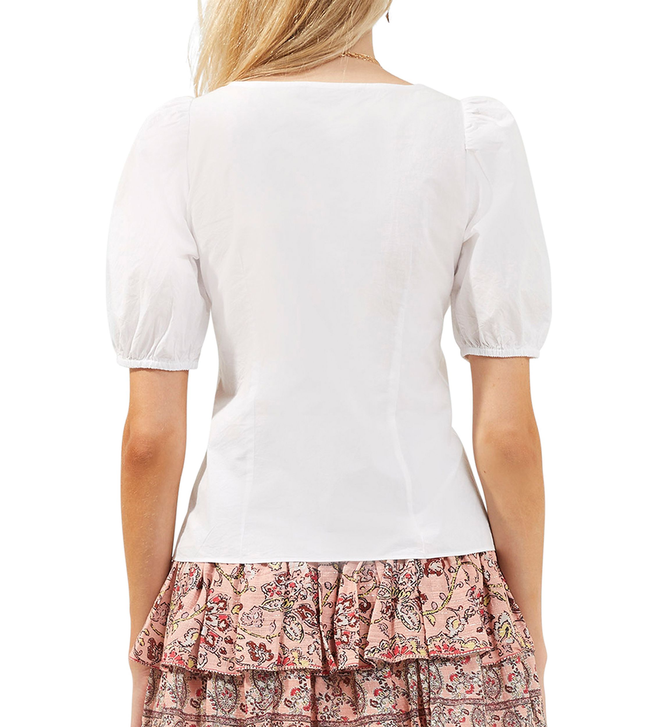 Armina Poplin Short Puff Sleeve Top