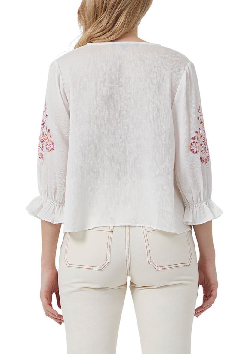 Gigi Embroidered Drape Top
