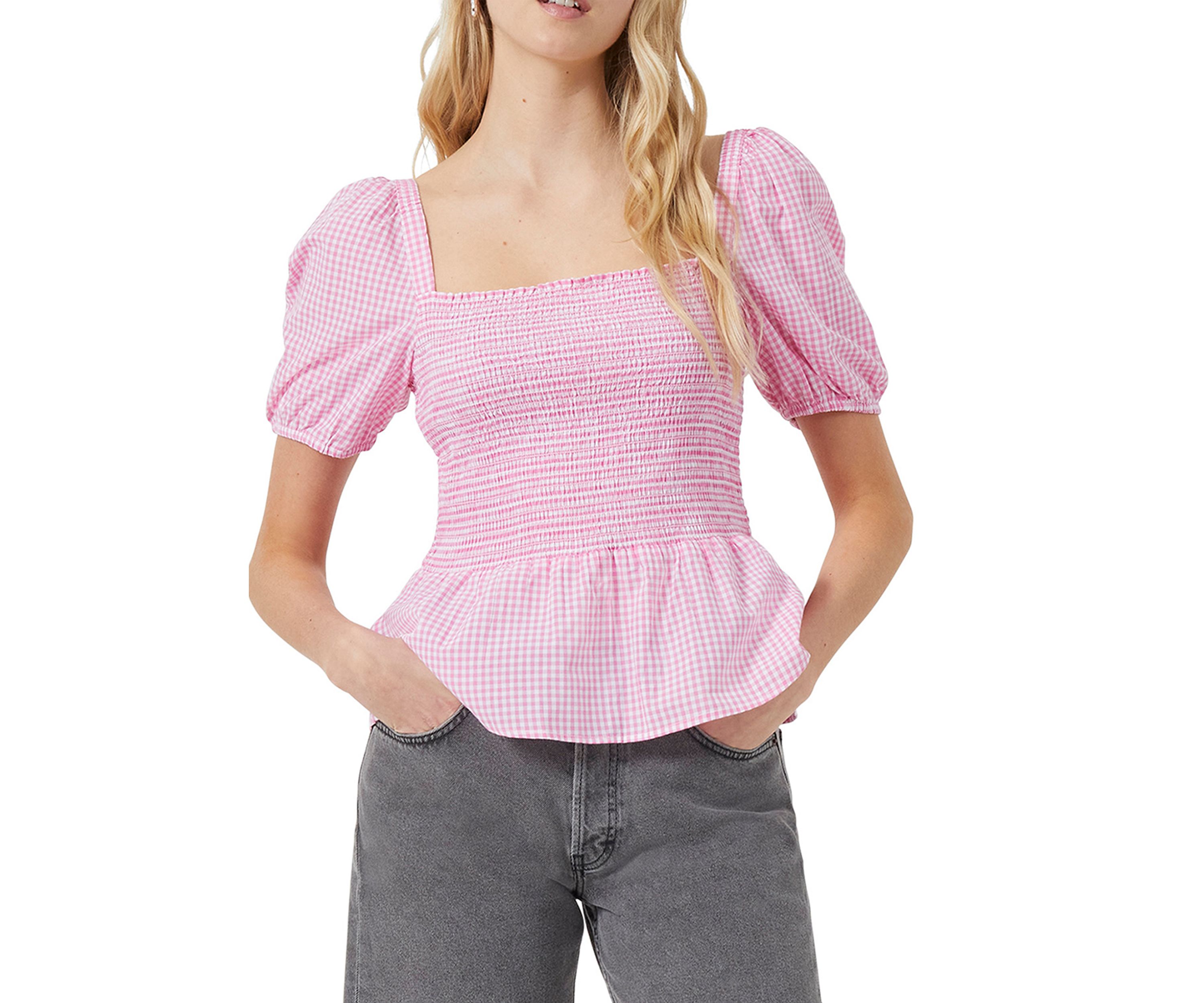 Artina Gingham Woven Top