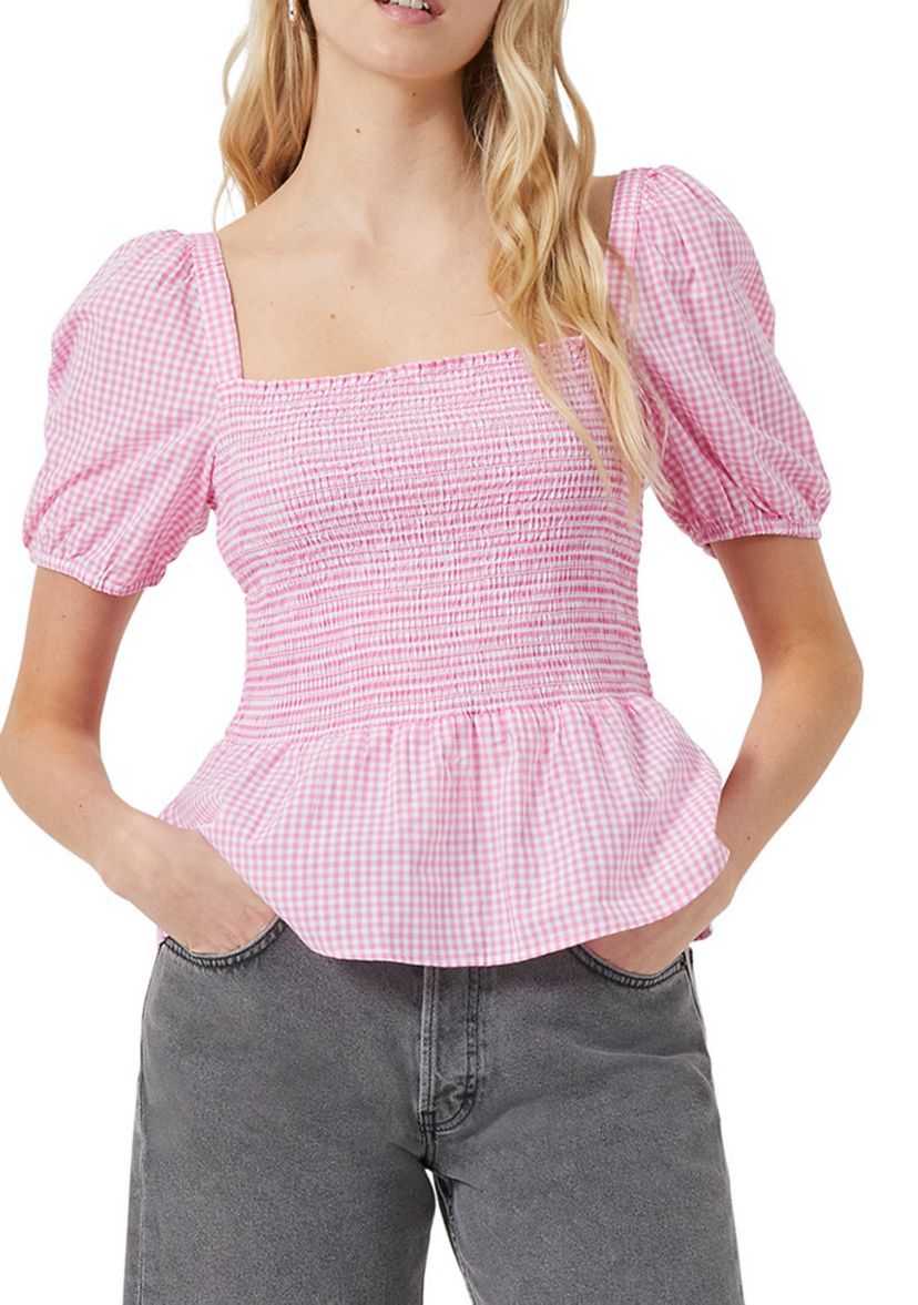 Artina Gingham Woven Top
