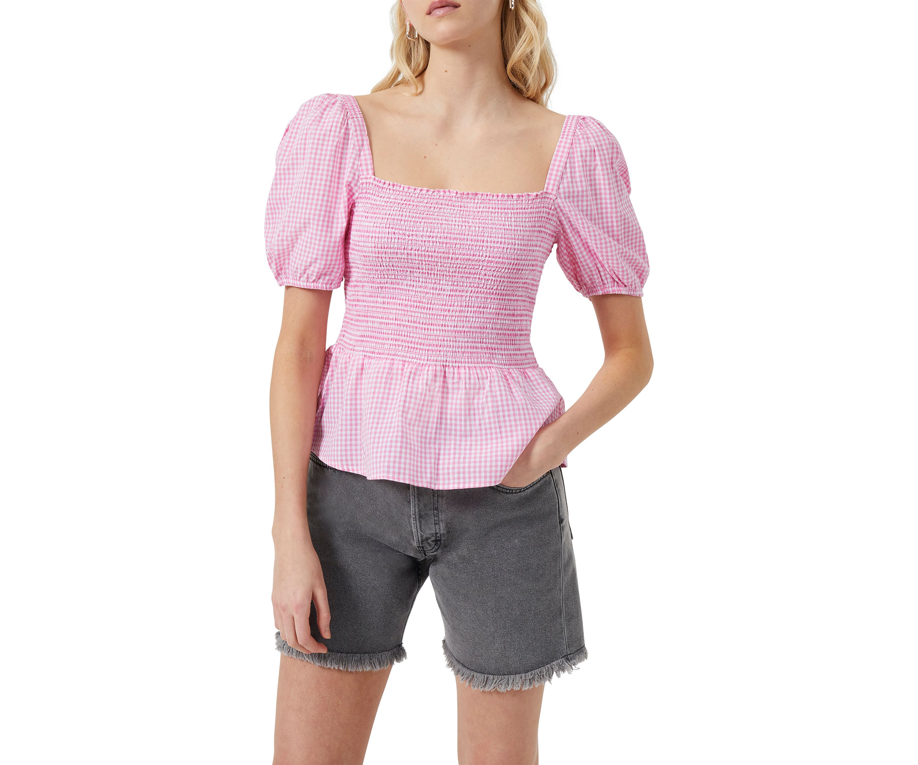 Artina Gingham Woven Top