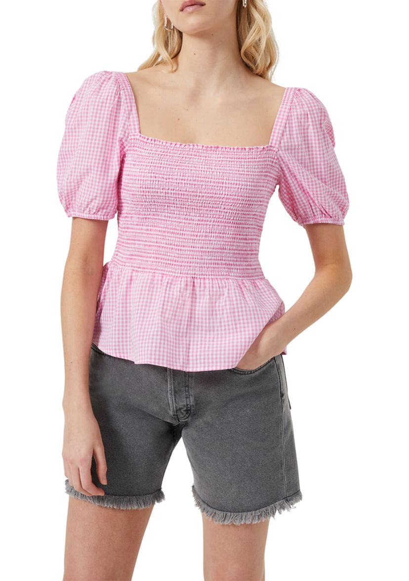 Artina Gingham Woven Top